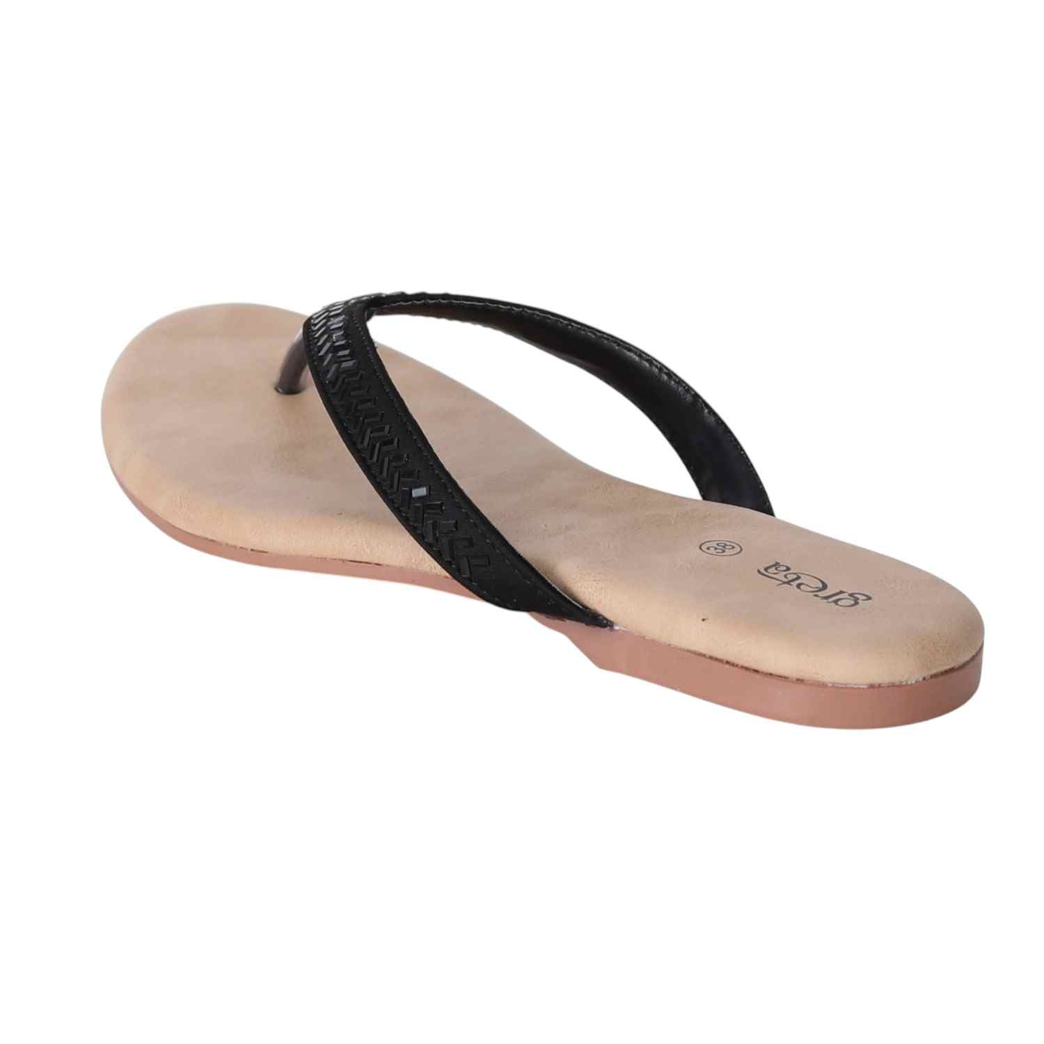 Women Black Minimalist Flat Sandals