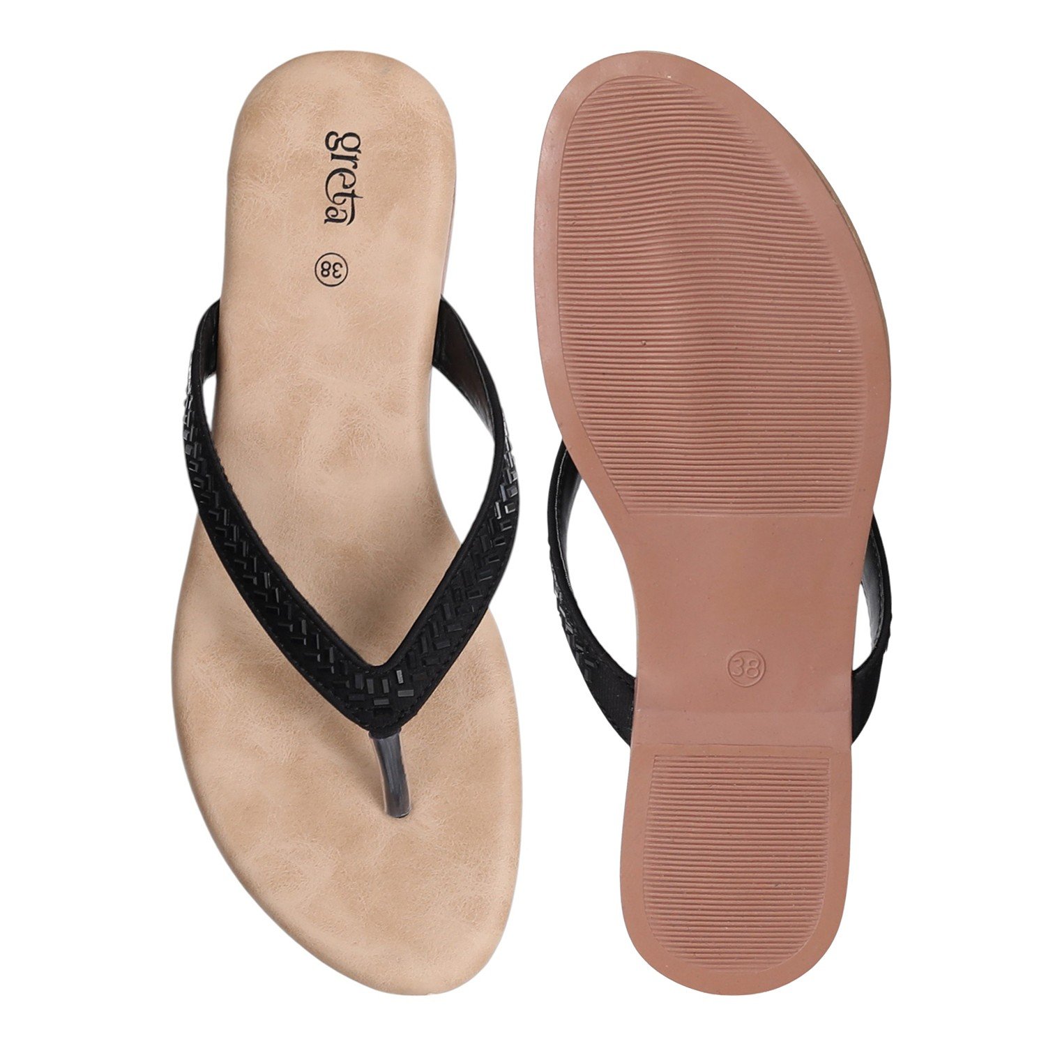 Women Black Minimalist Flat Sandals