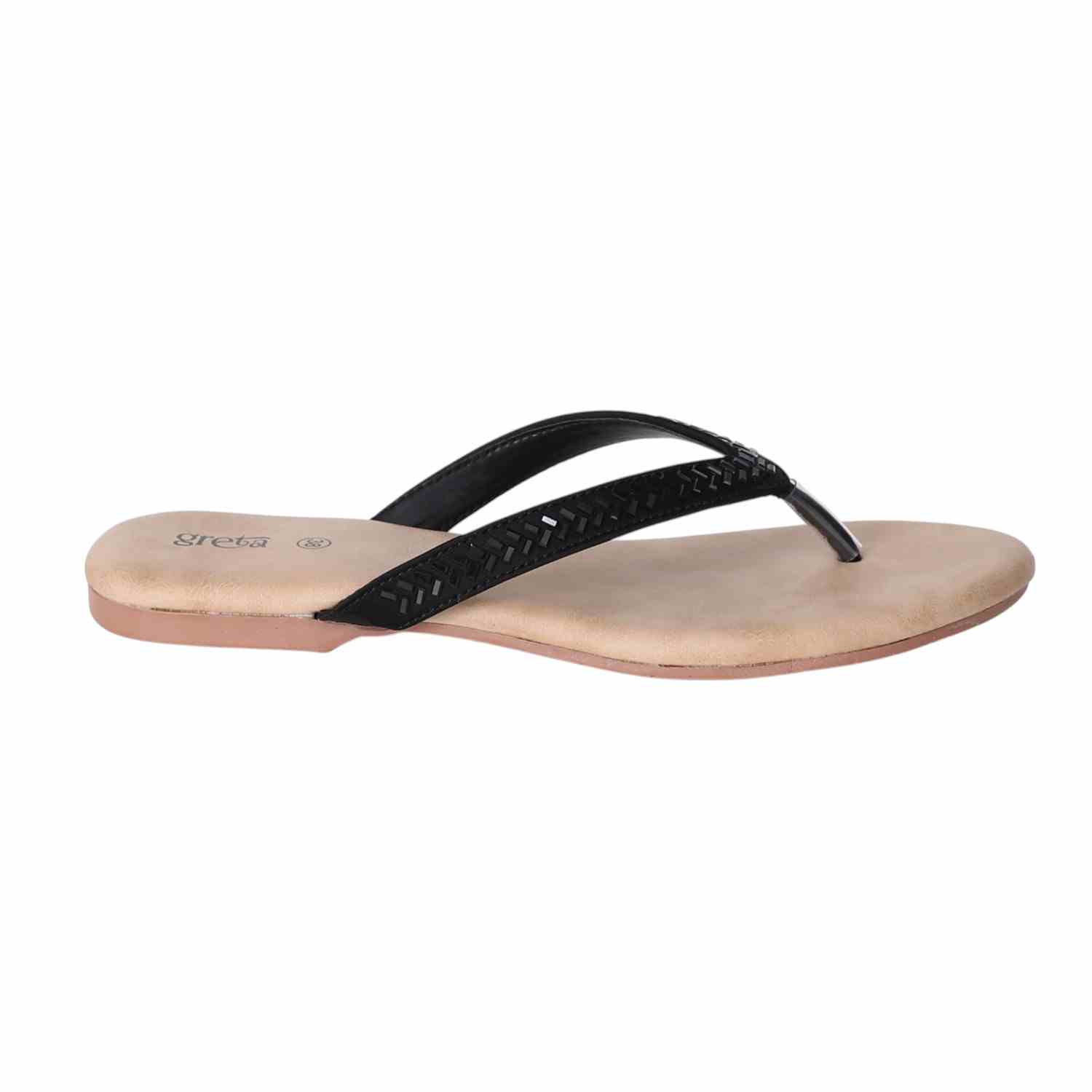 Women Black Minimalist Flat Sandals