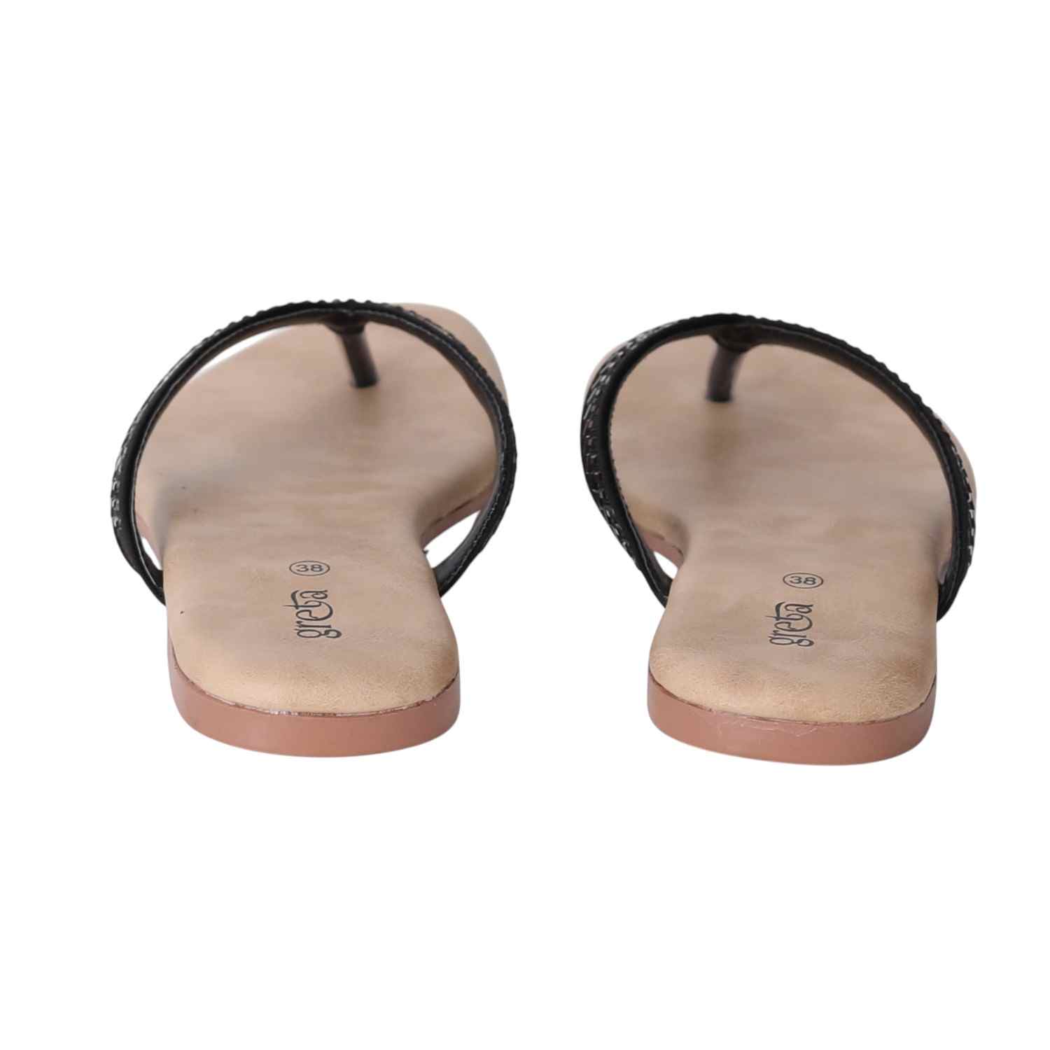 Women Black Minimalist Flat Sandals