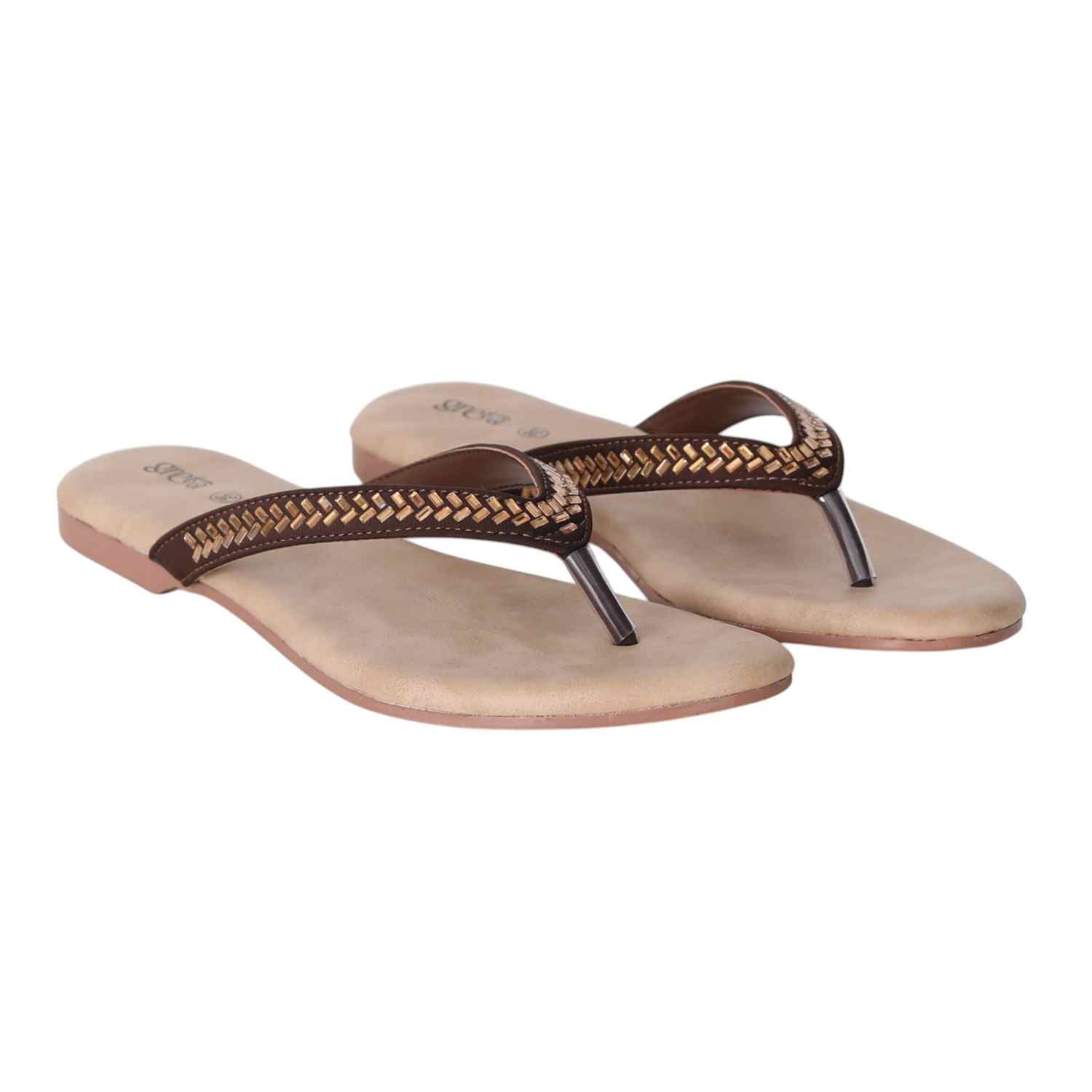Women Copper Minimalist Flat Sandals