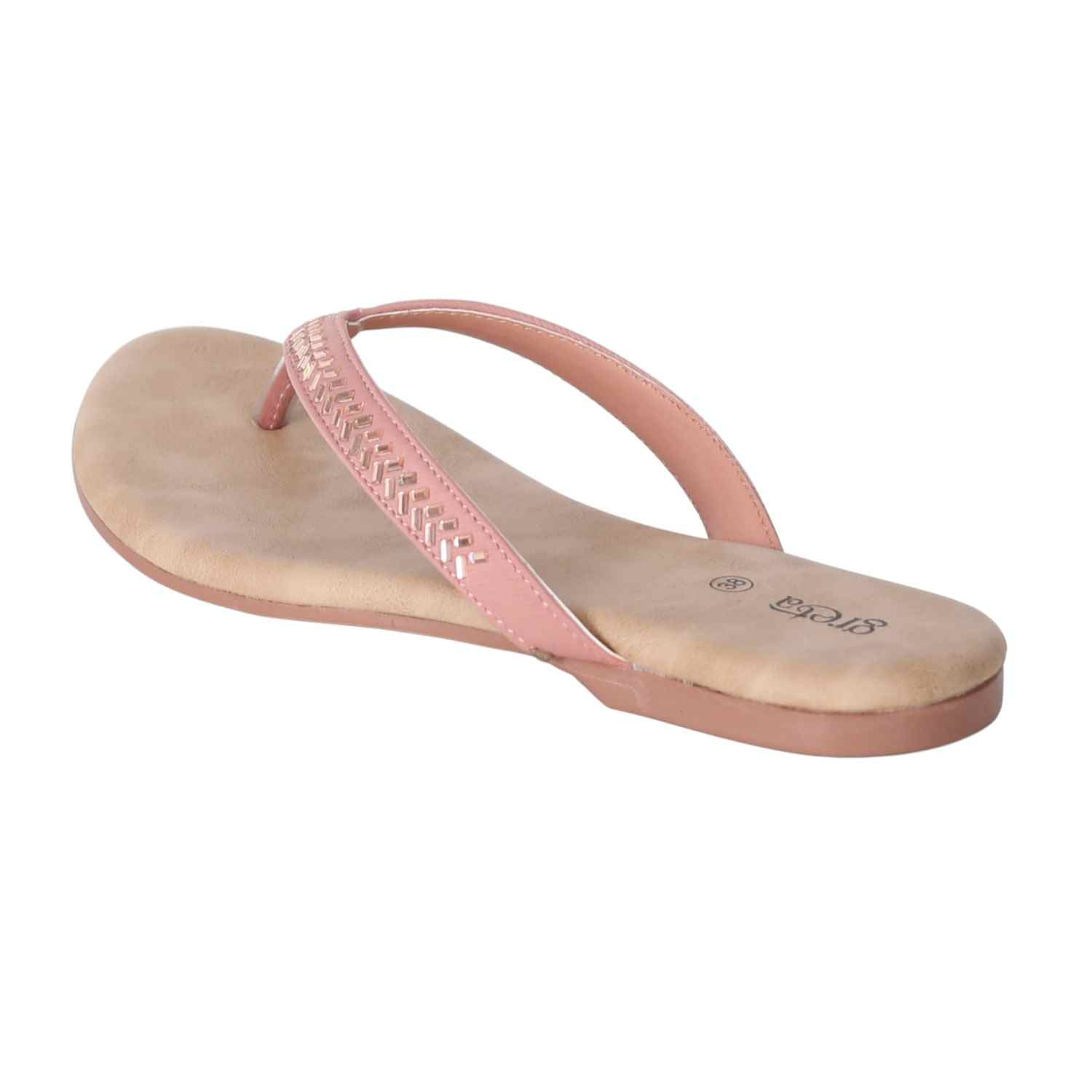 Women Rose Gold Minimalist Flat Sandals