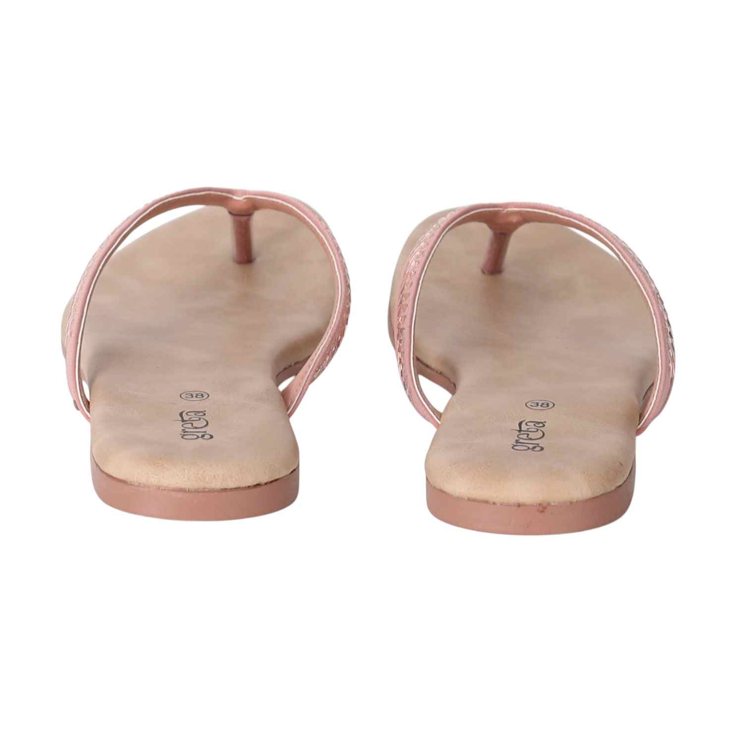 Women Rose Gold Minimalist Flat Sandals