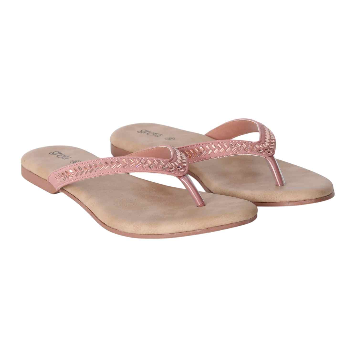 Women Rose Gold Minimalist Flat Sandals
