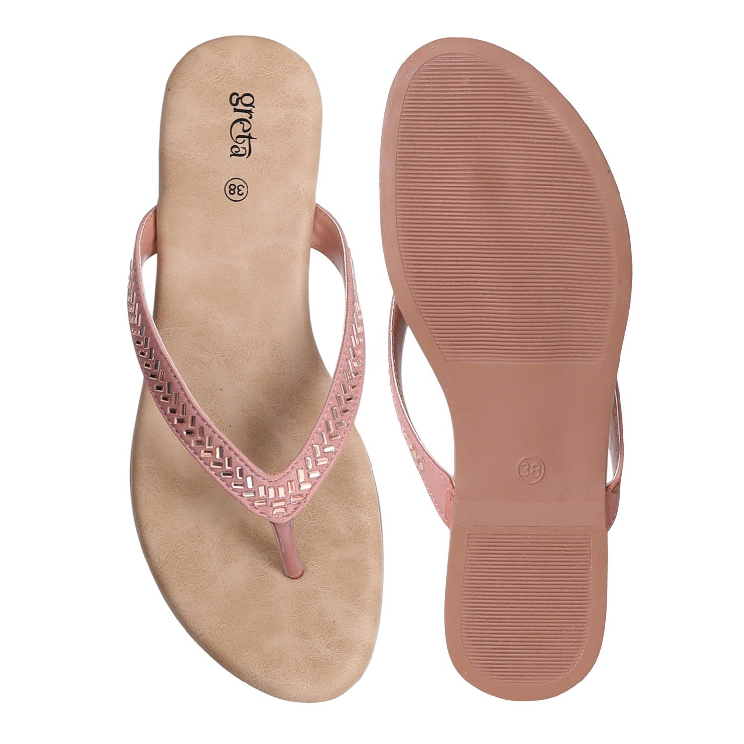Women Rose Gold Minimalist Flat Sandals