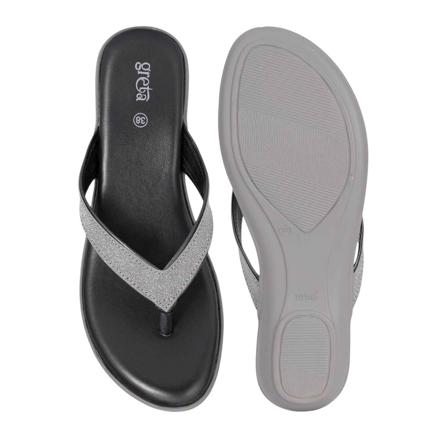 Women Silver Glow Wedge Sandals