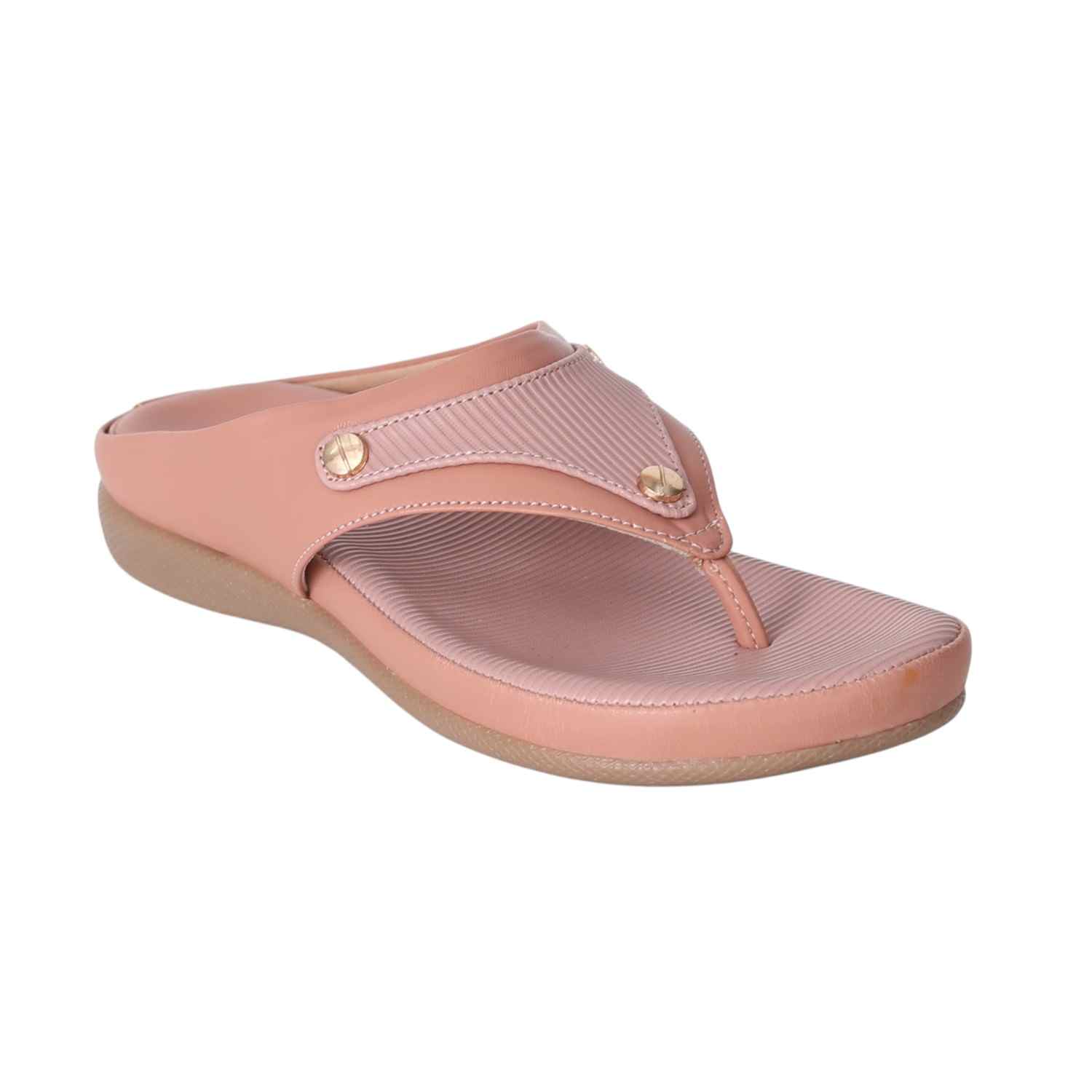 Women Pink Comfort Sandals with Textured Footbed