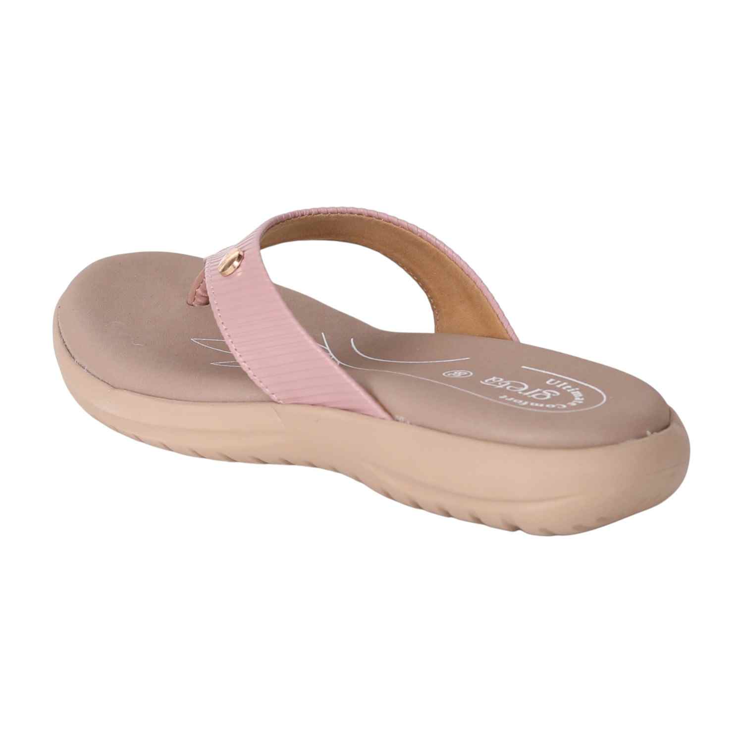 Women Pink Lightweight Sandals with Floral Footbed