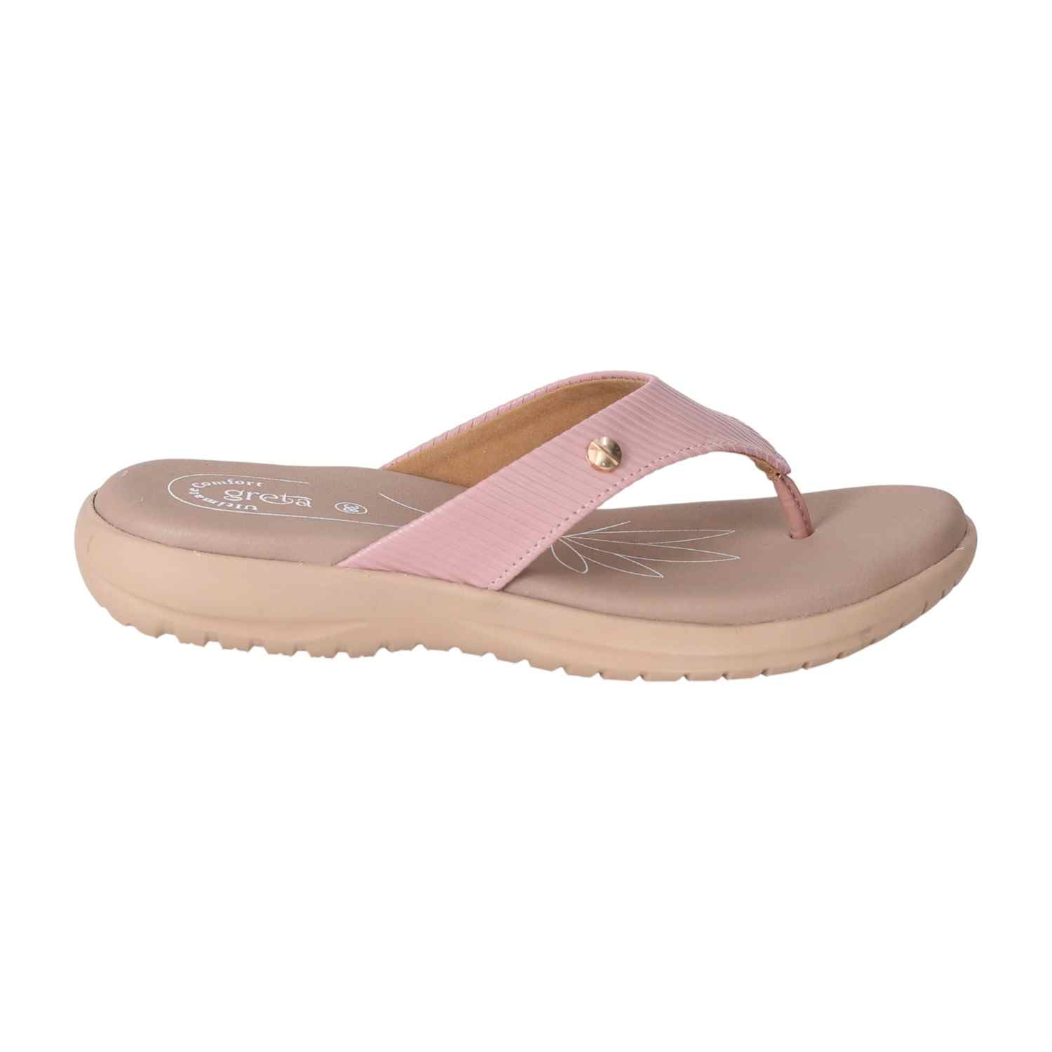 Women Pink Lightweight Sandals with Floral Footbed
