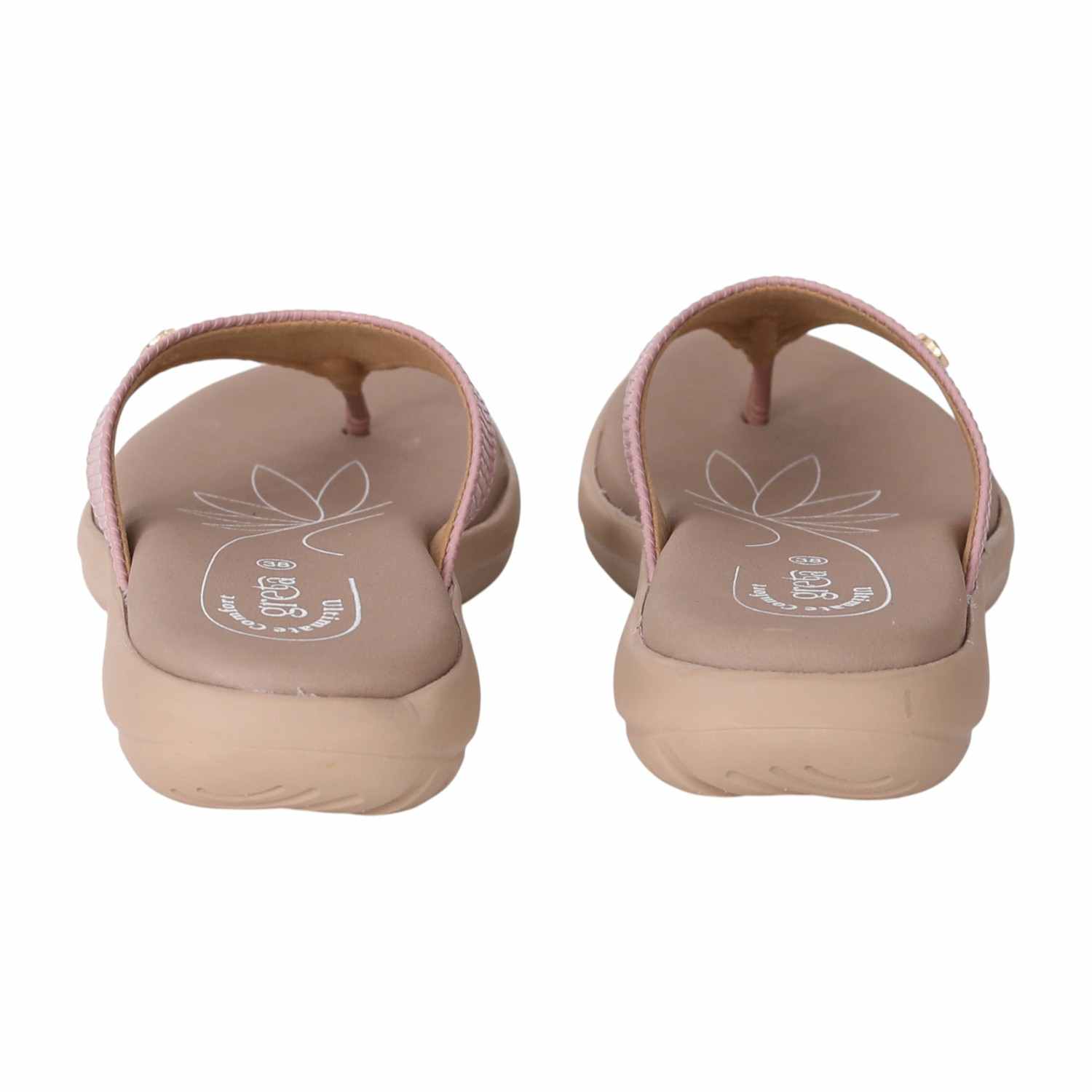 Women Pink Lightweight Sandals with Floral Footbed
