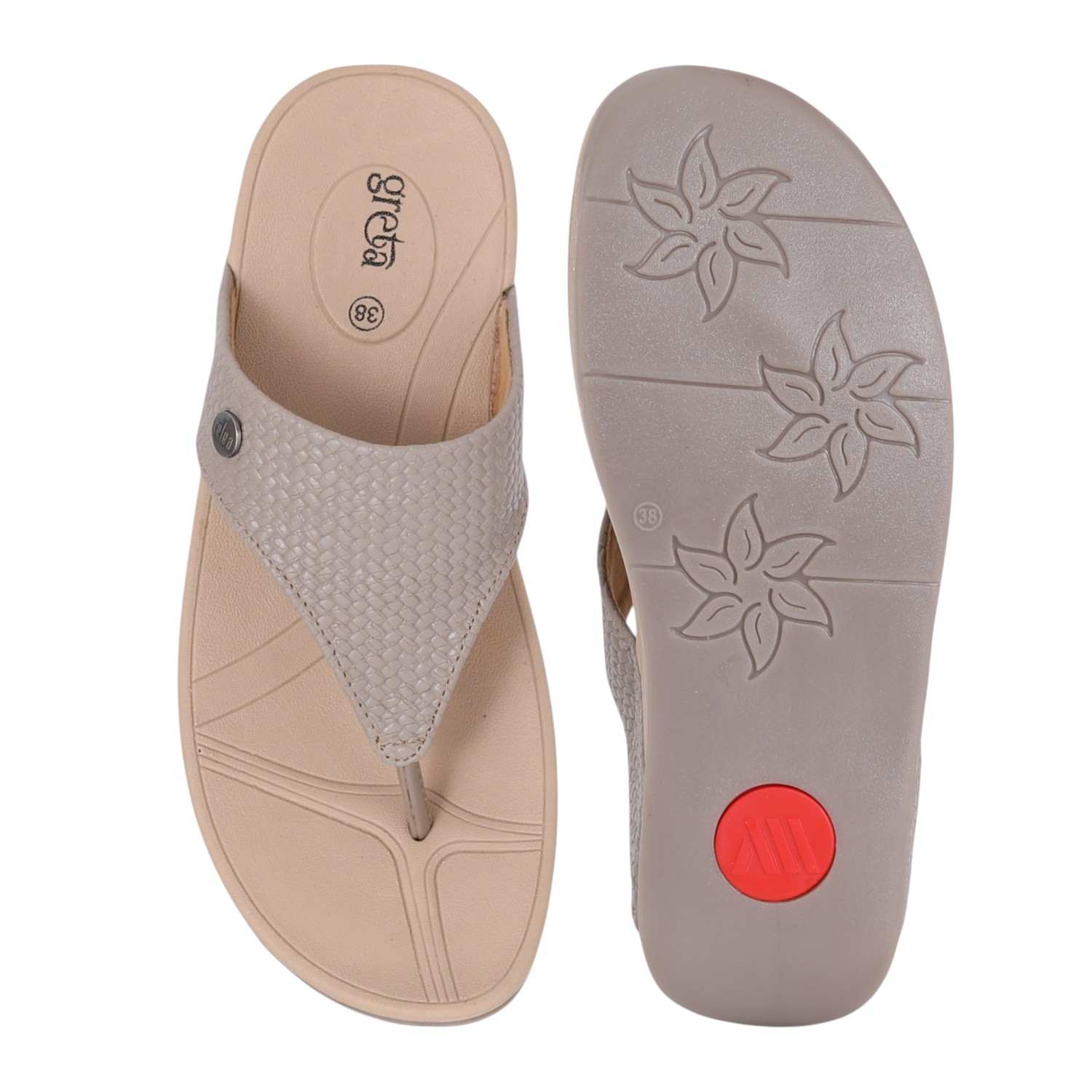Women Beige Textured Wedge Sandals