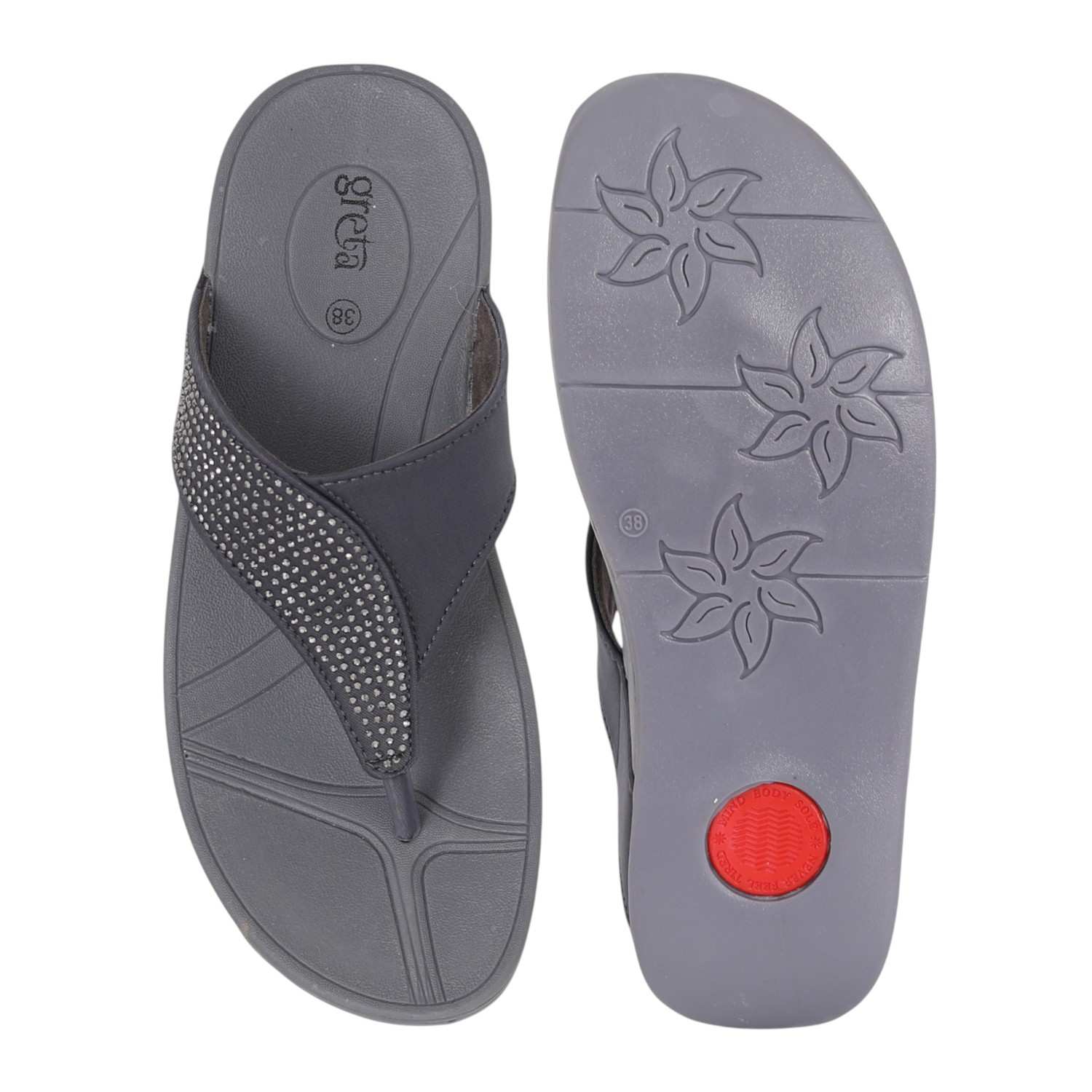 Women Grey Sparkle Wedge Sandals