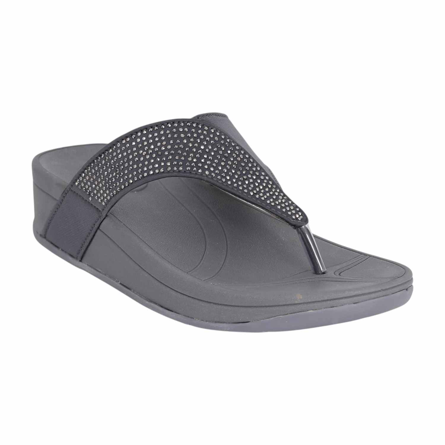 Women Grey Sparkle Wedge Sandals