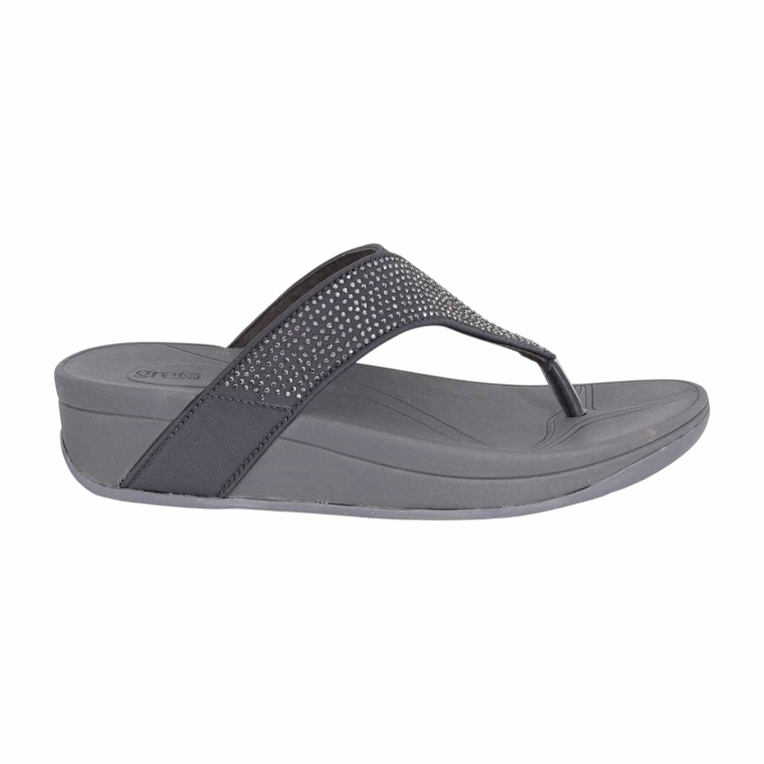 Women Grey Sparkle Wedge Sandals