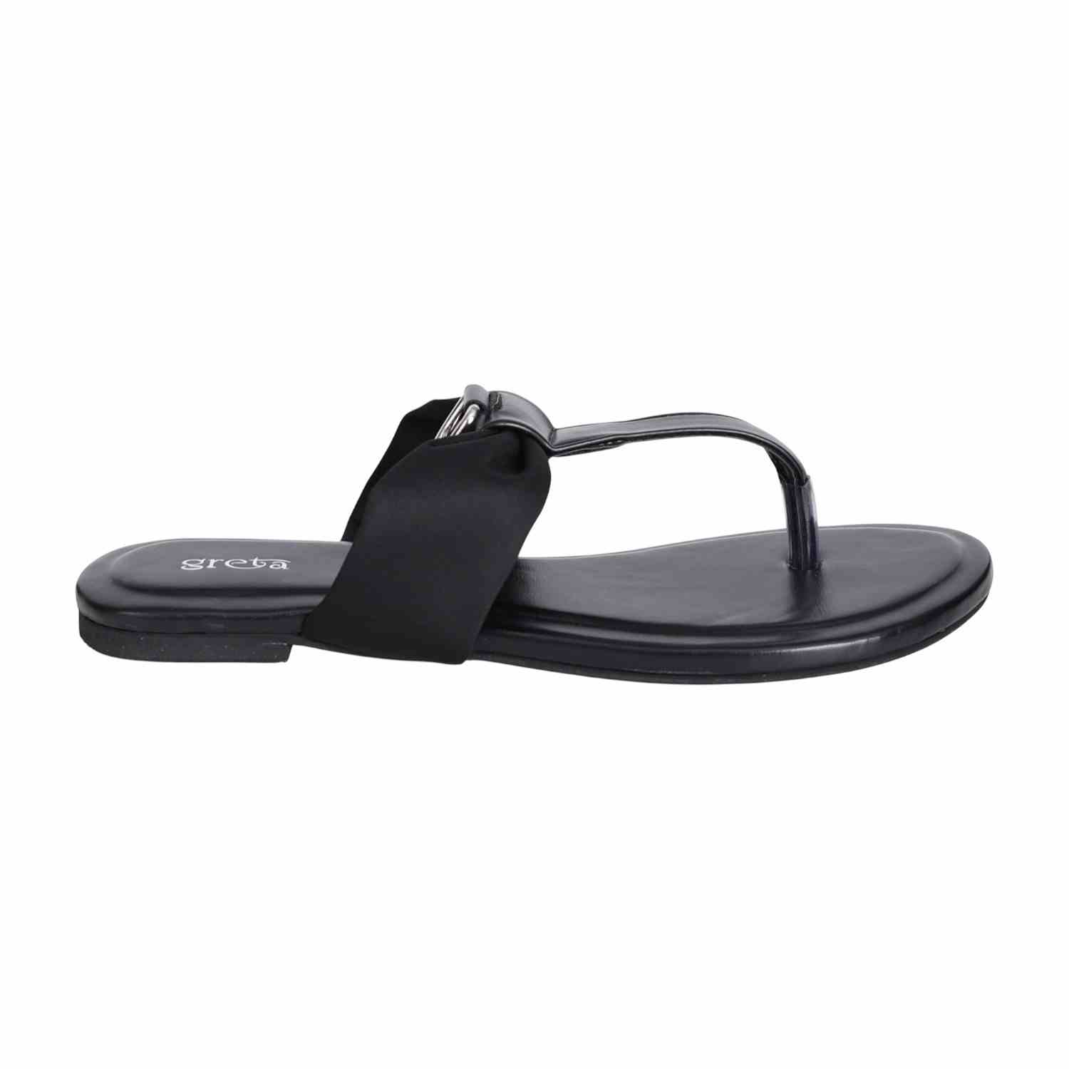 Women's Black Knot Detail Ring Flats