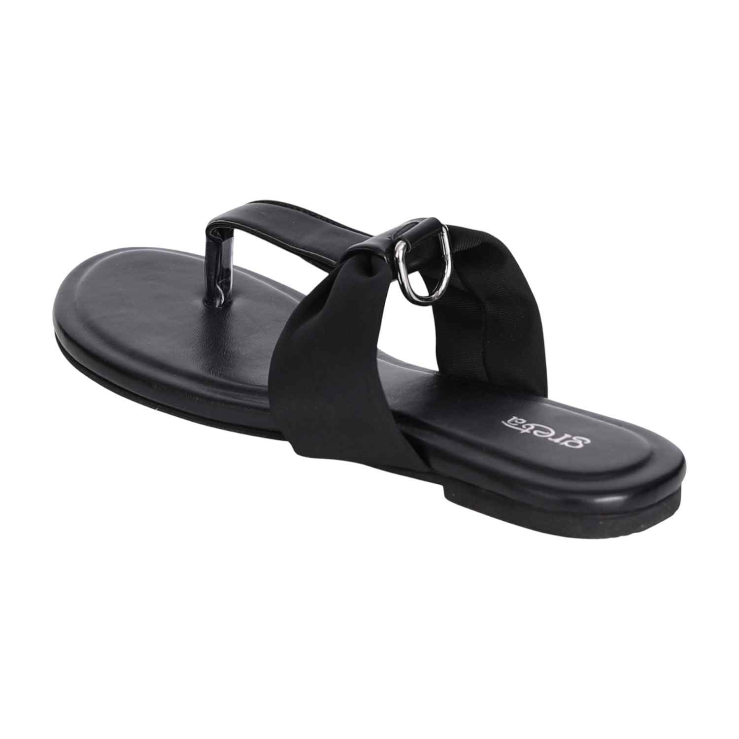 Women's Black Knot Detail Ring Flats