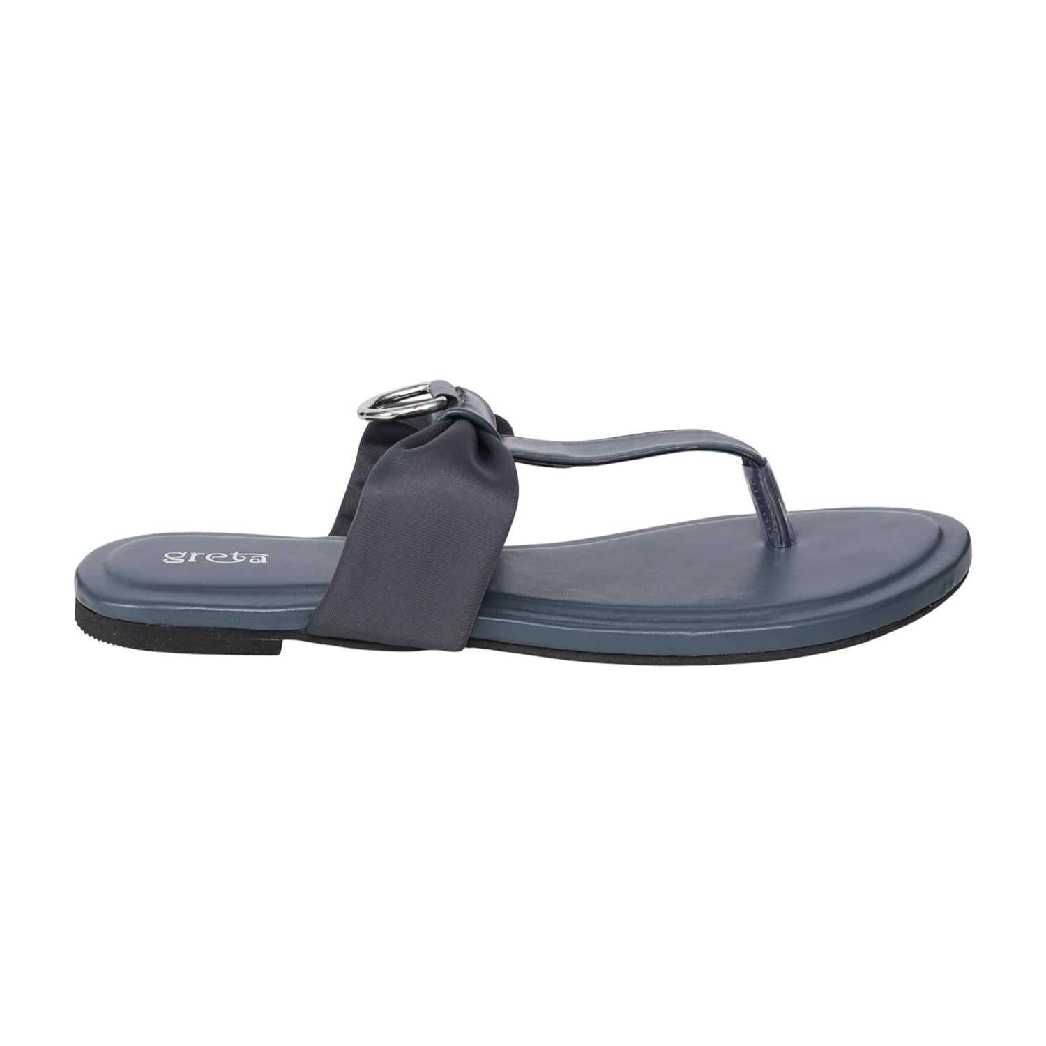 Women's Black Knot Detail Ring Flats