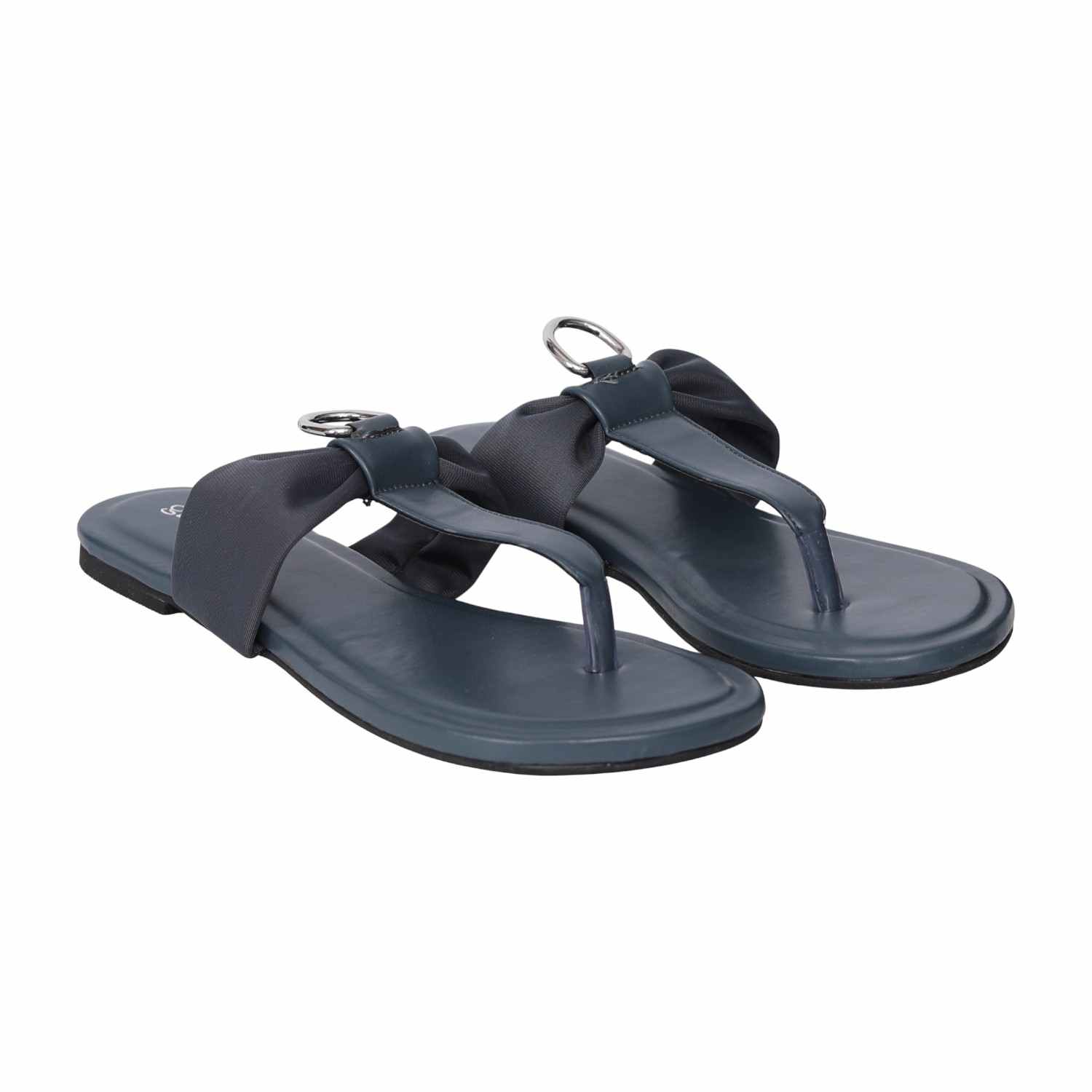 Women's Black Knot Detail Ring Flats