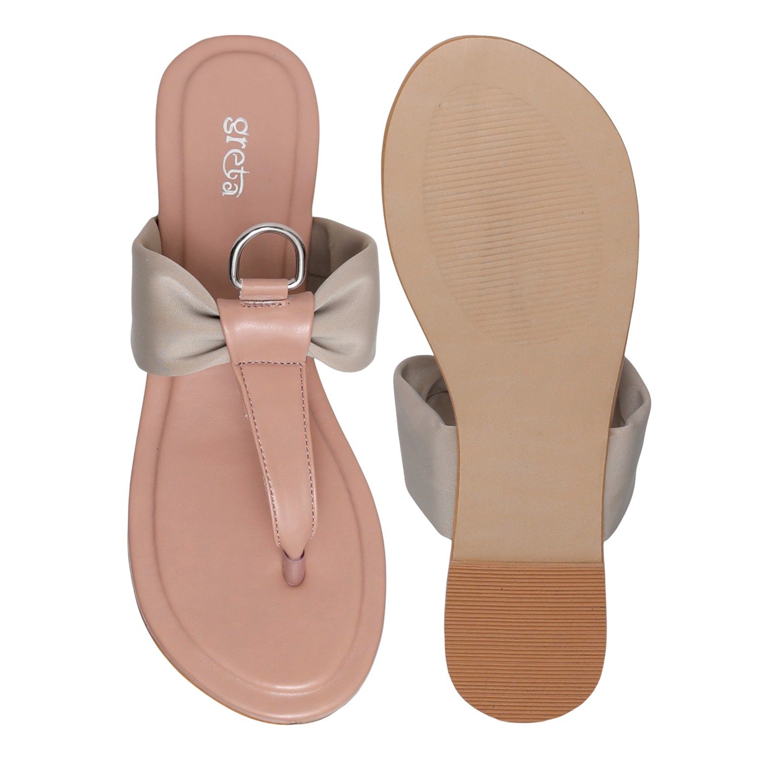 Women's Black Knot Detail Ring Flats