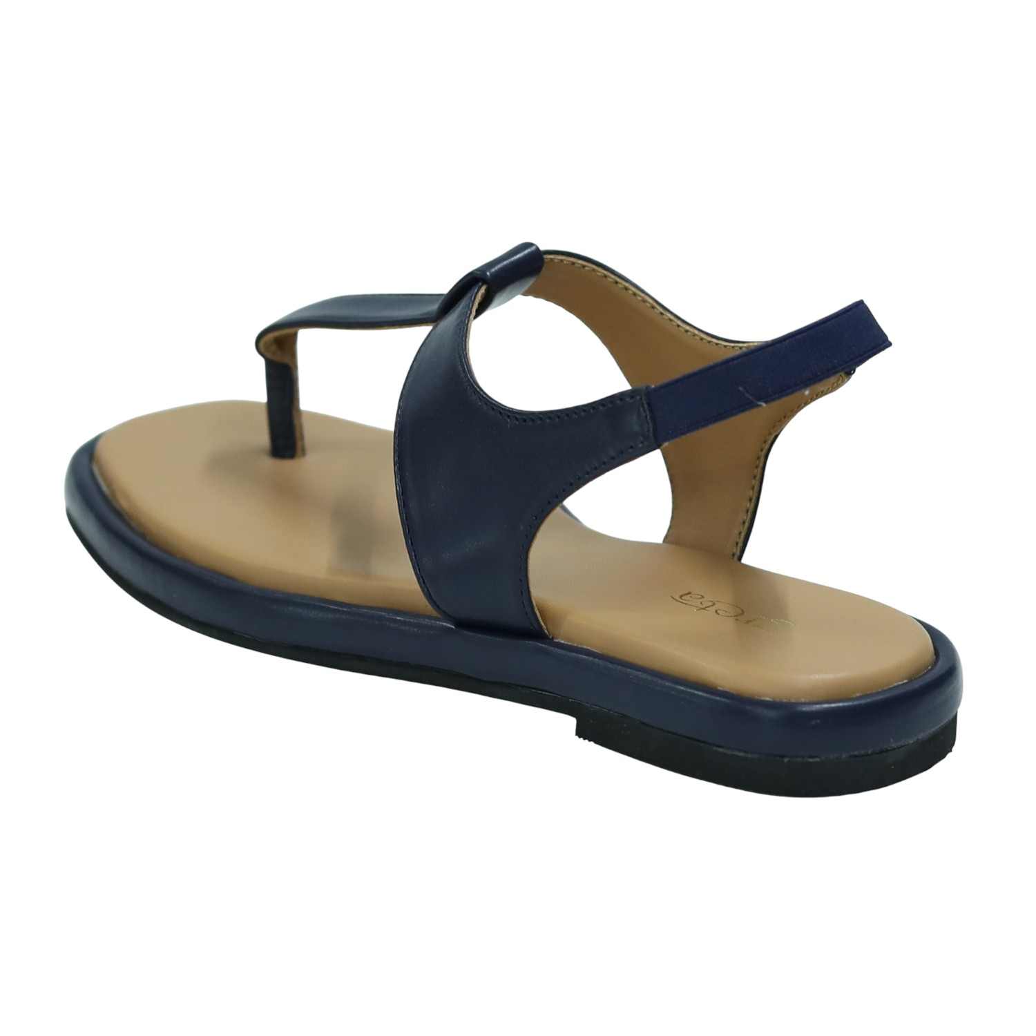 Women’s Navy T-Strap Flat Sandals