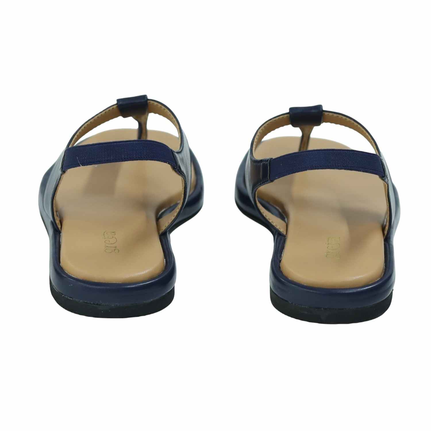 Women’s Navy T-Strap Flat Sandals