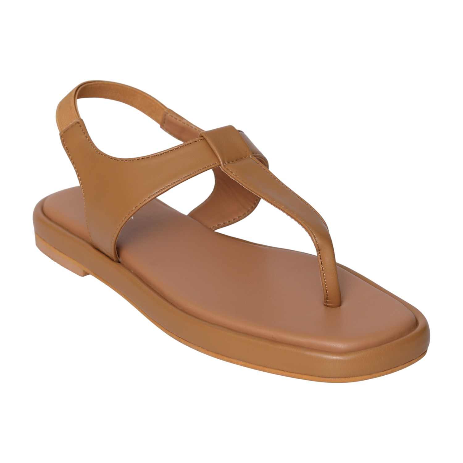 Women’s Nude Coloured T-Strap Flat Sandals