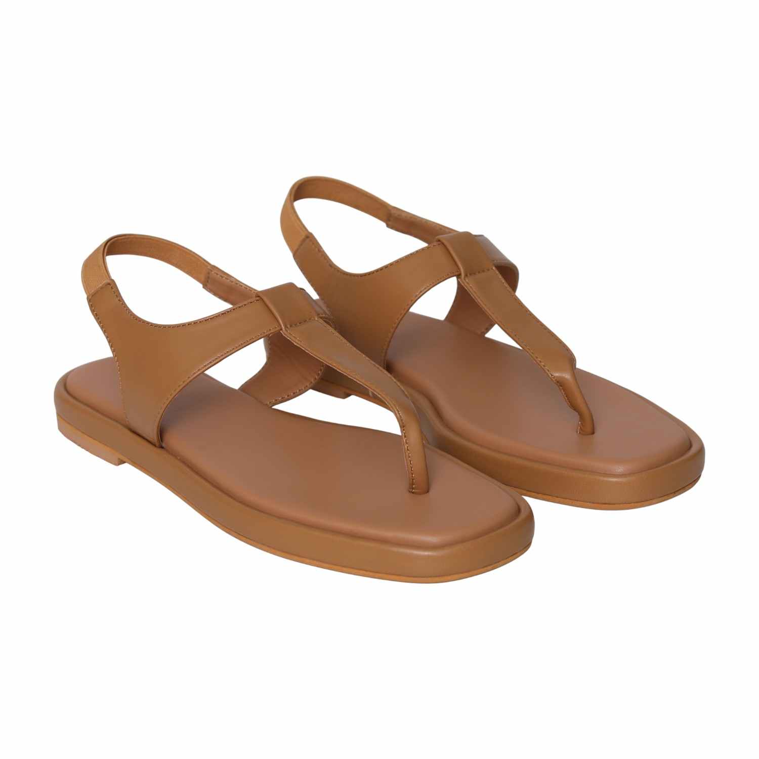 Women’s Nude Coloured T-Strap Flat Sandals