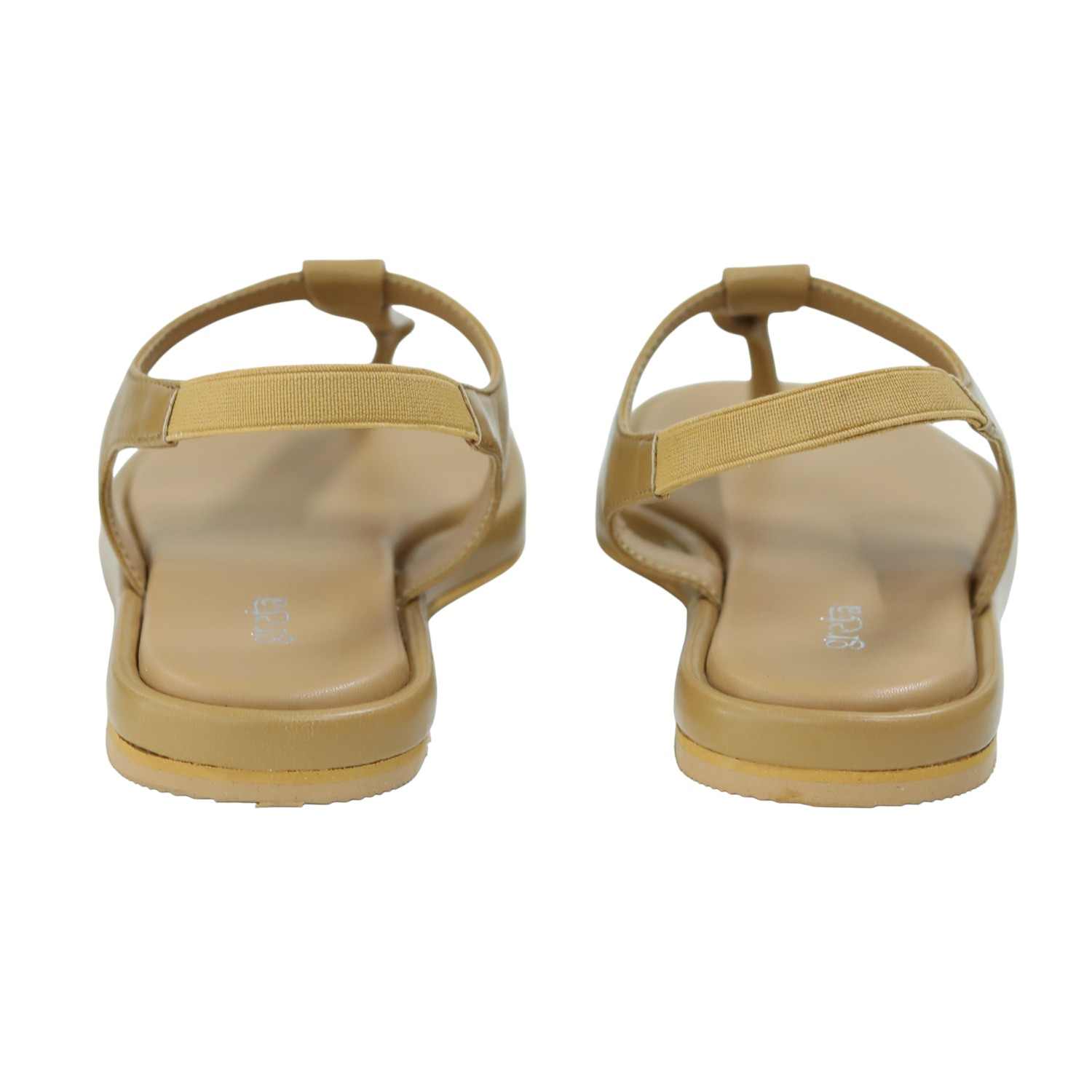 Women’s Nude Coloured T-Strap Flat Sandals