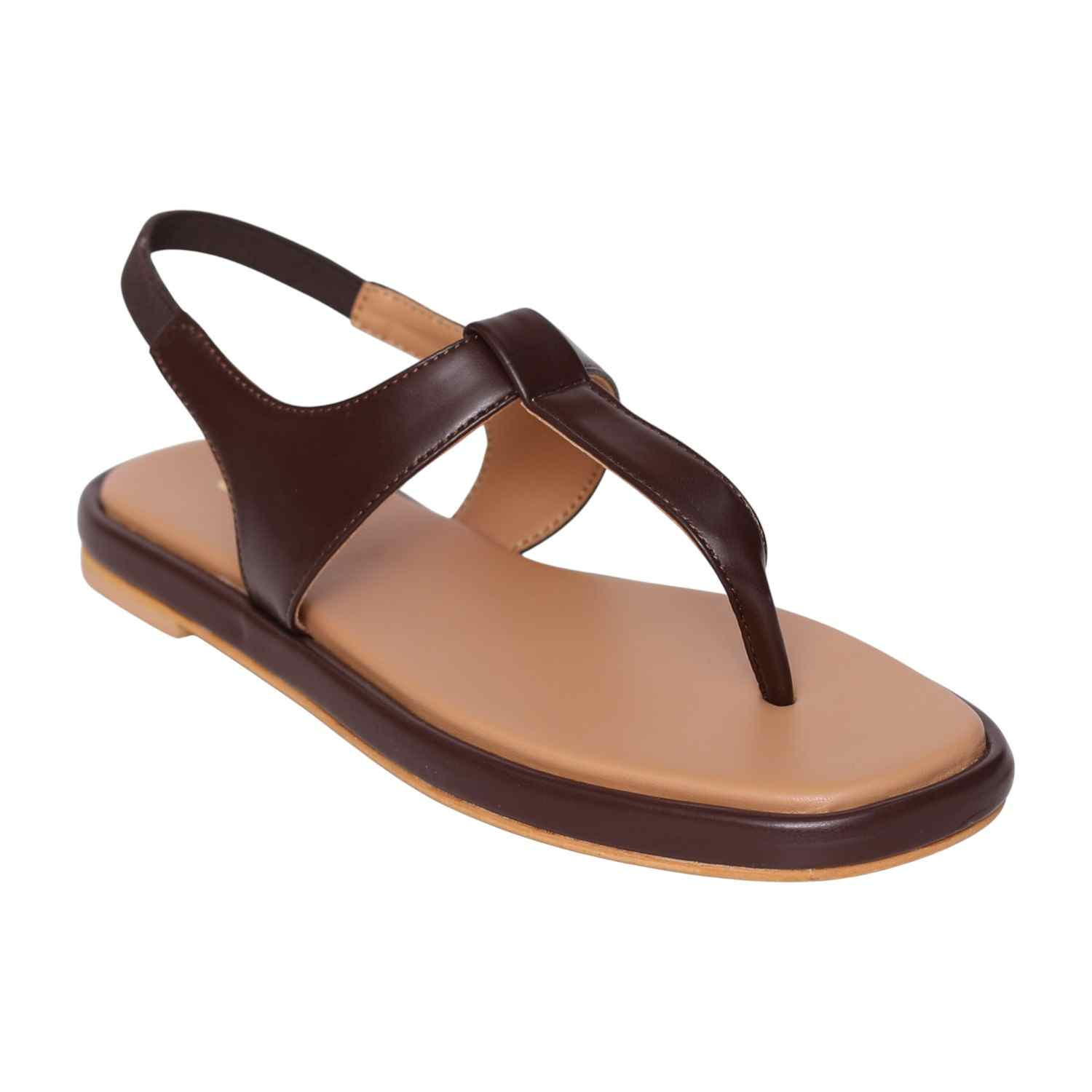 Women’s Brown T-Strap Flat Sandals