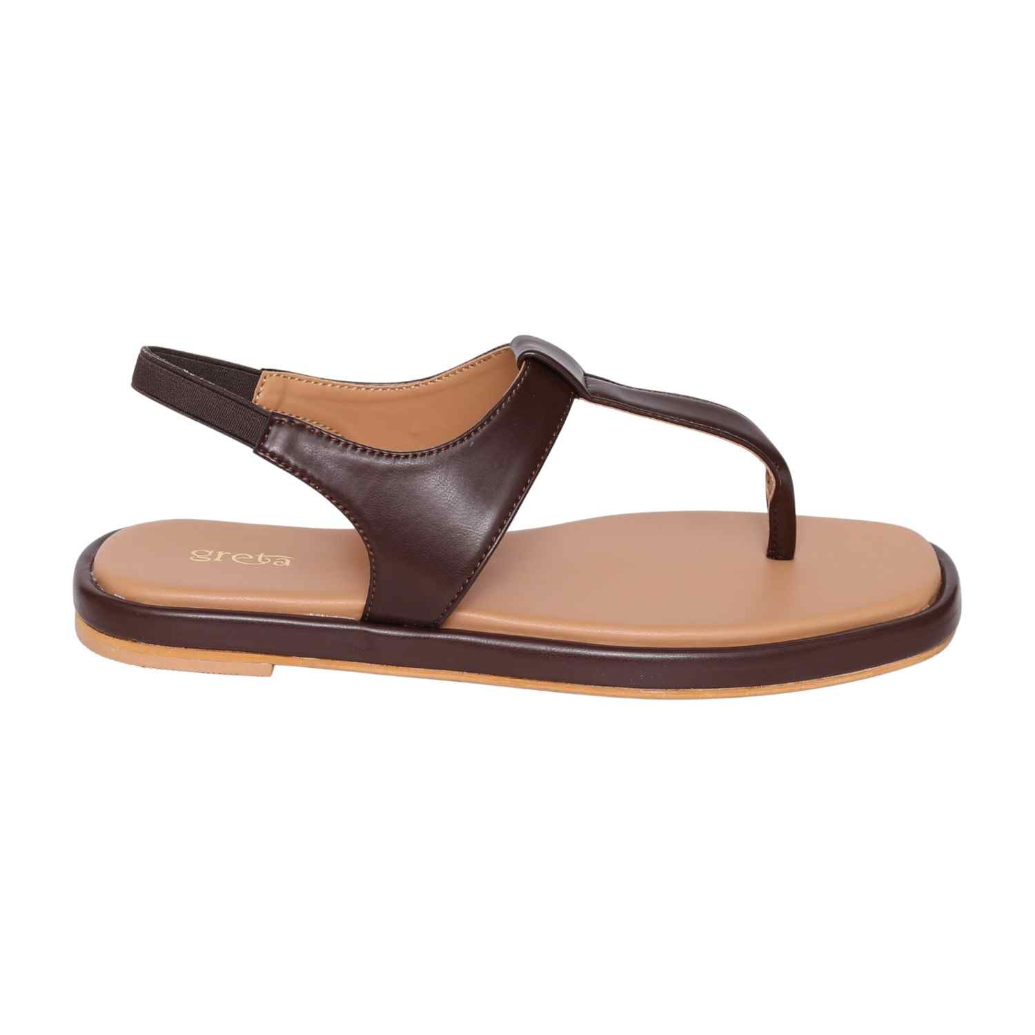 Women’s Brown T-Strap Flat Sandals