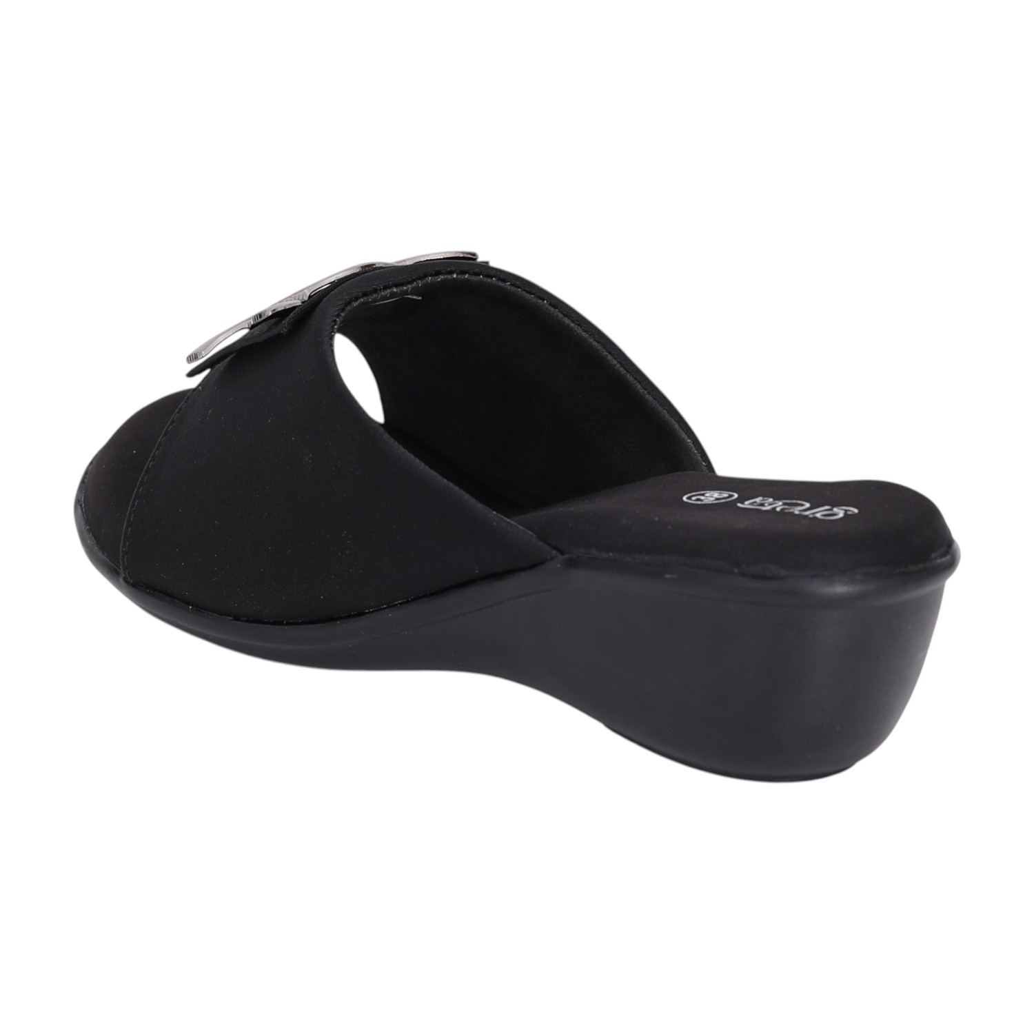 Women Black Glam Chic Wedge Sandals