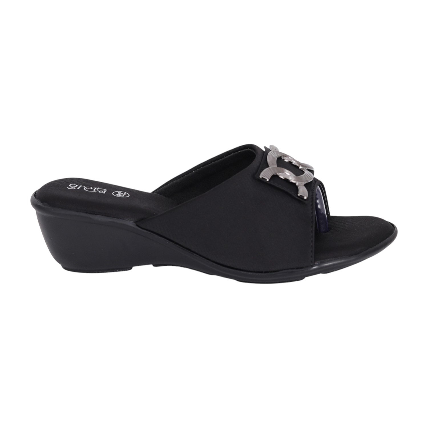 Women Black Glam Chic Wedge Sandals
