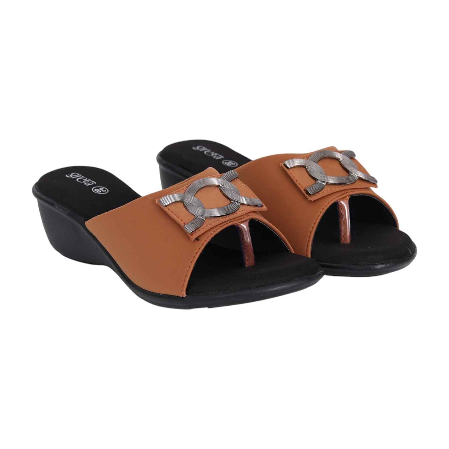 Women Tan Grace Wedge Sandals