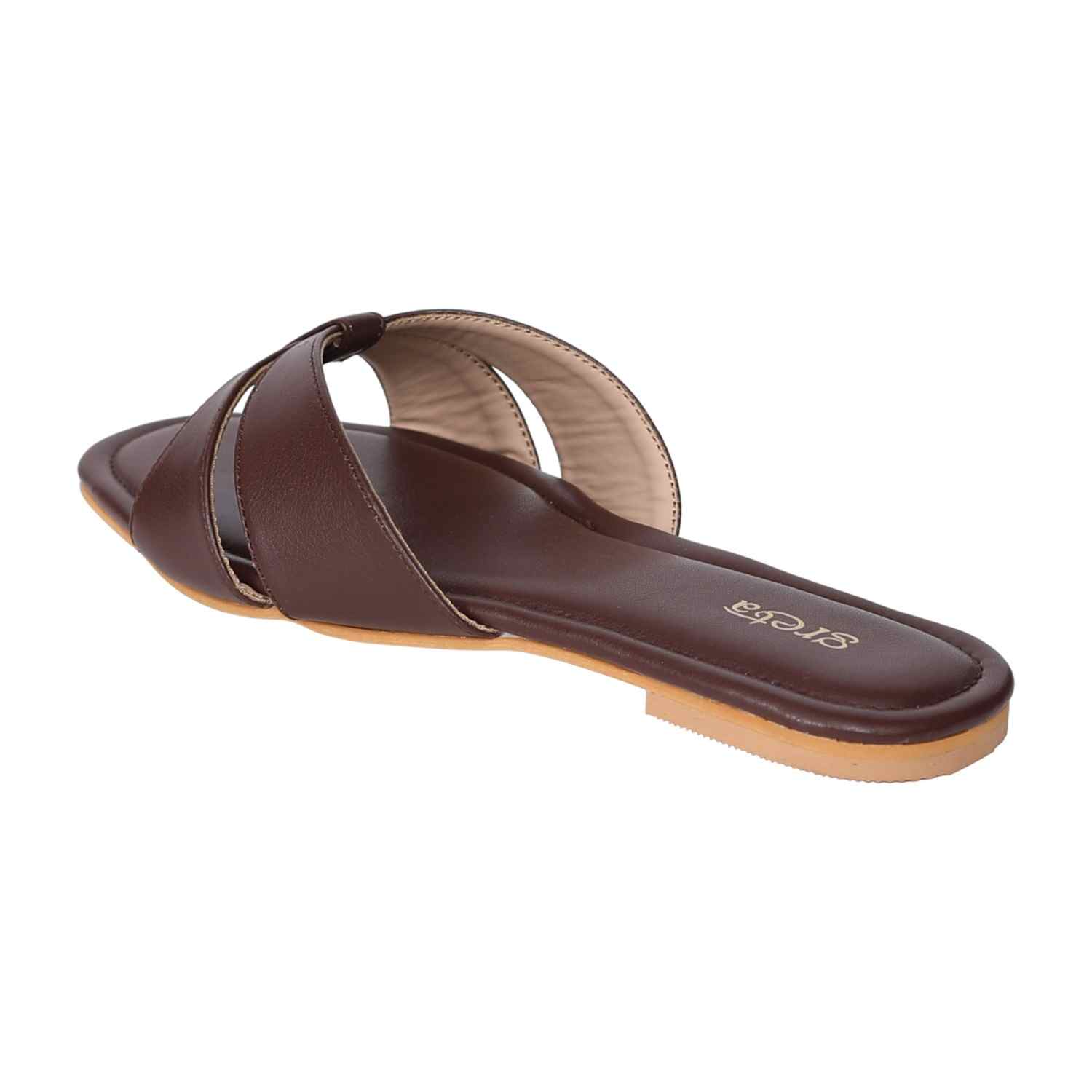 Women's Brown Sleek Parallel Flats