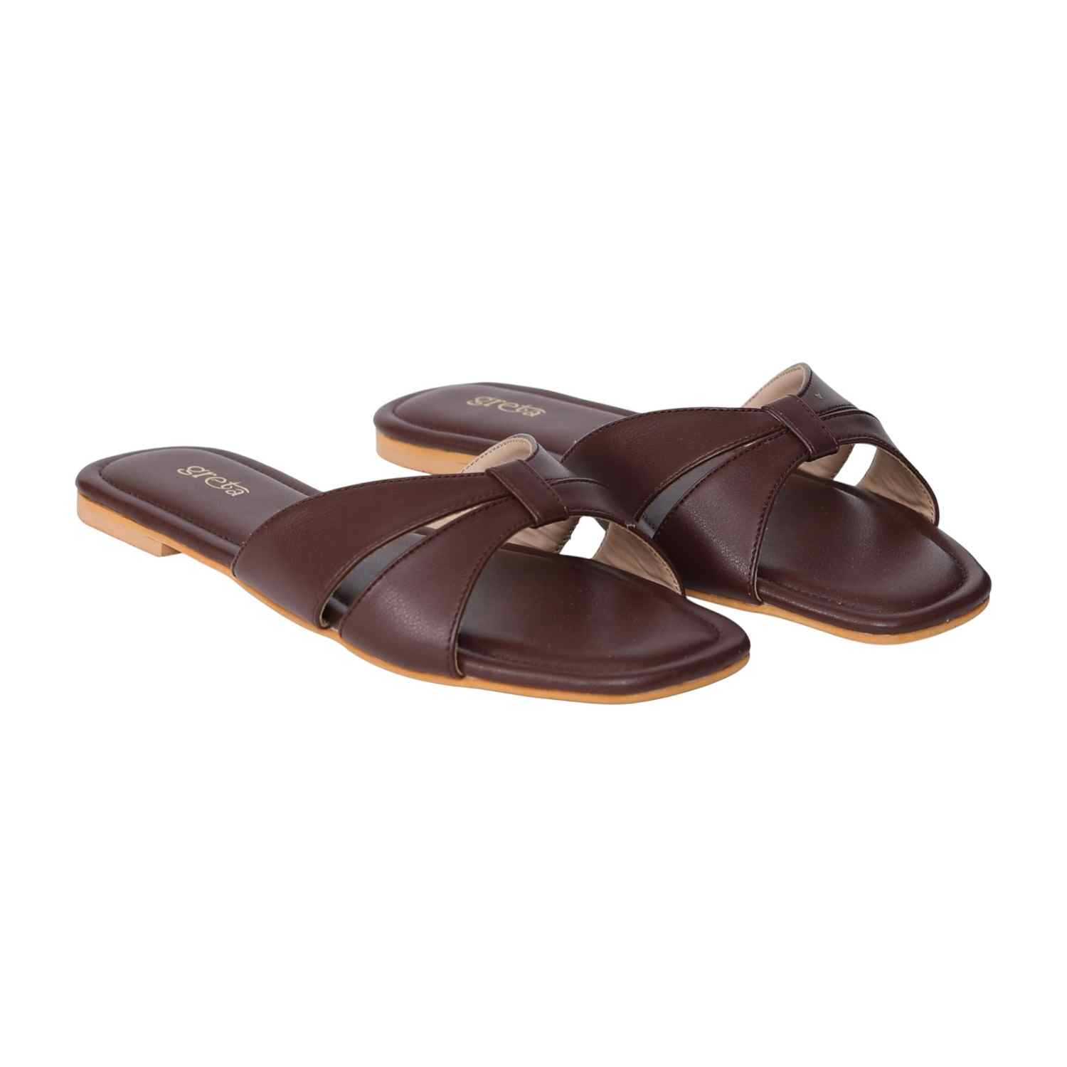 Women's Brown Sleek Parallel Flats