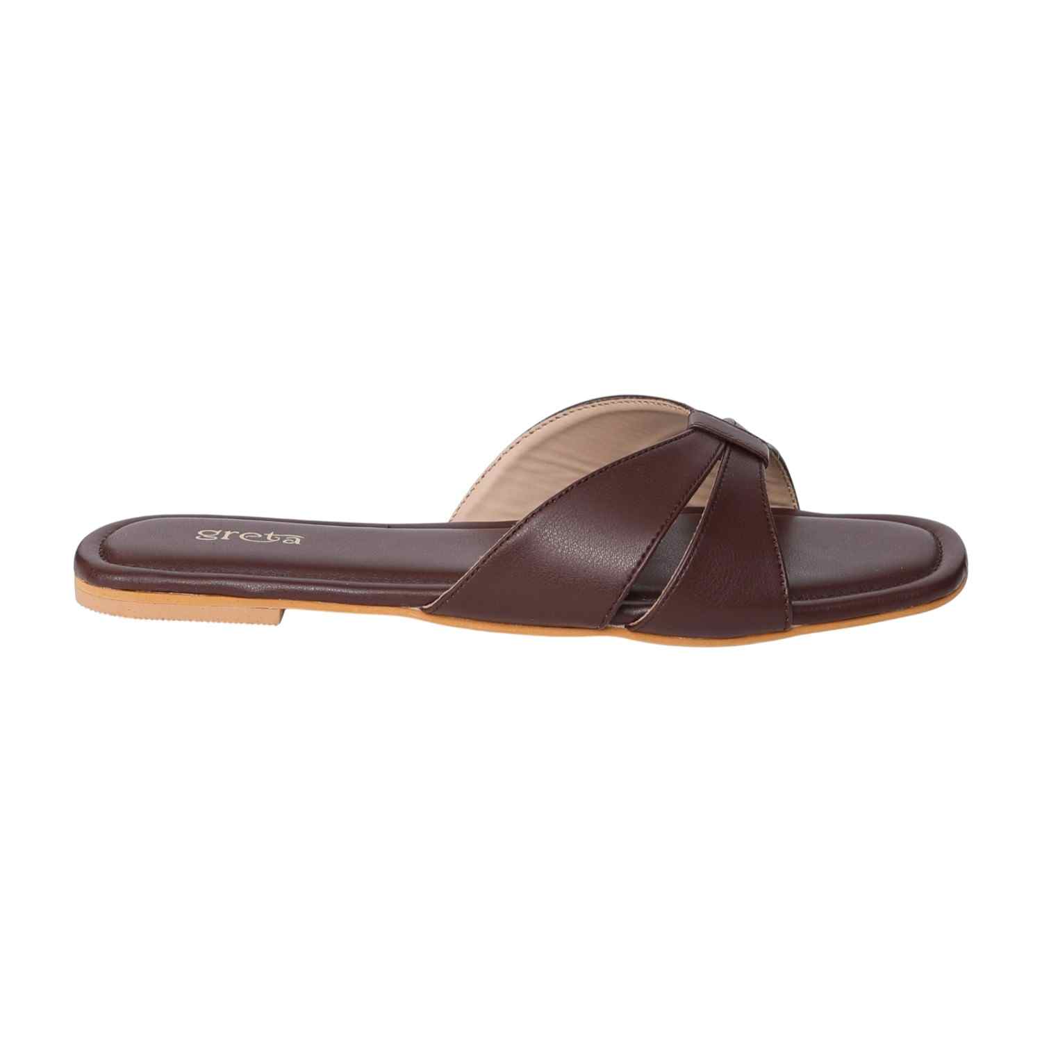 Women's Brown Sleek Parallel Flats
