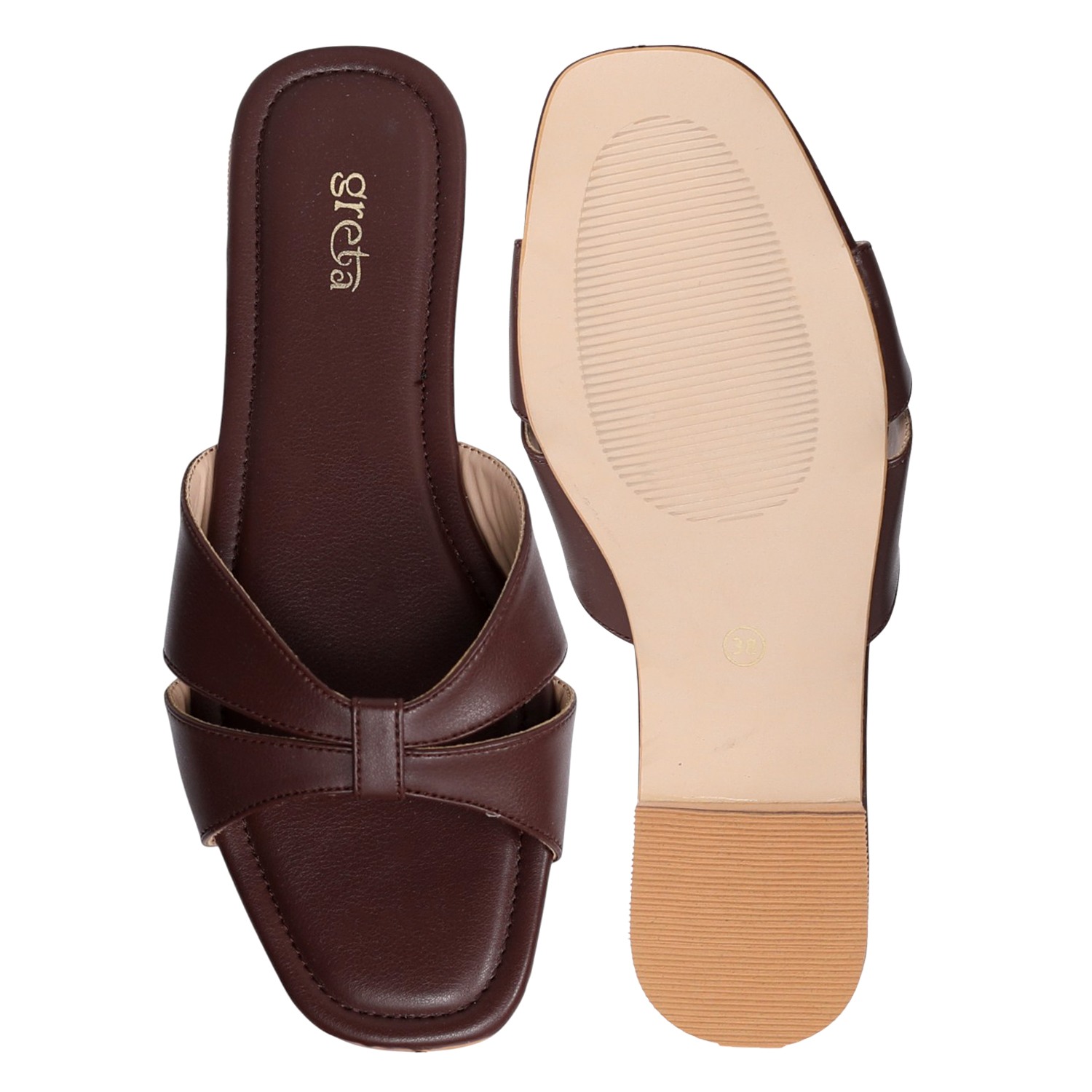 Women's Brown Sleek Parallel Flats