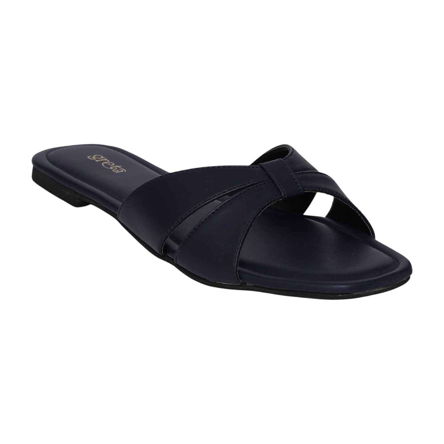 Women's Navy Sleek Parallel Flats