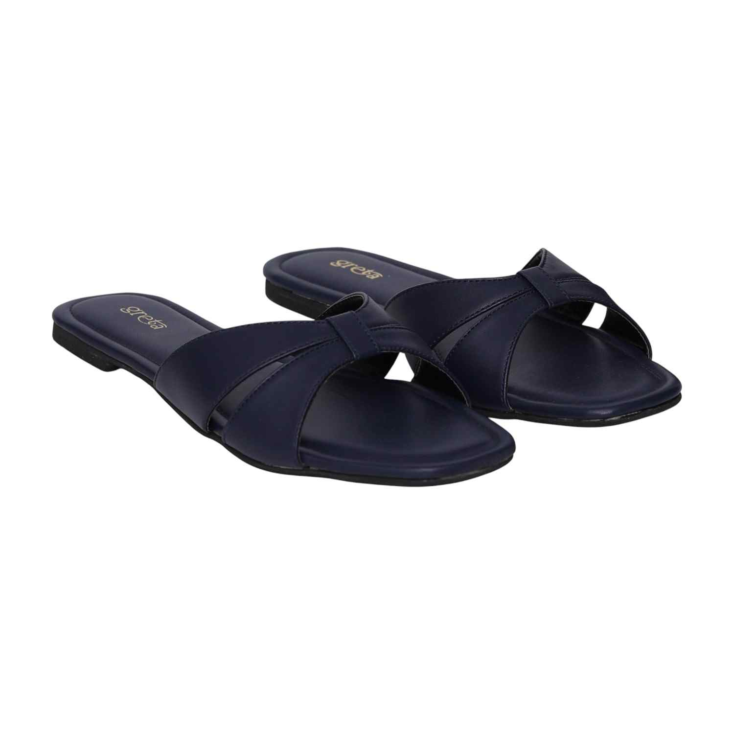 Women's Navy Sleek Parallel Flats