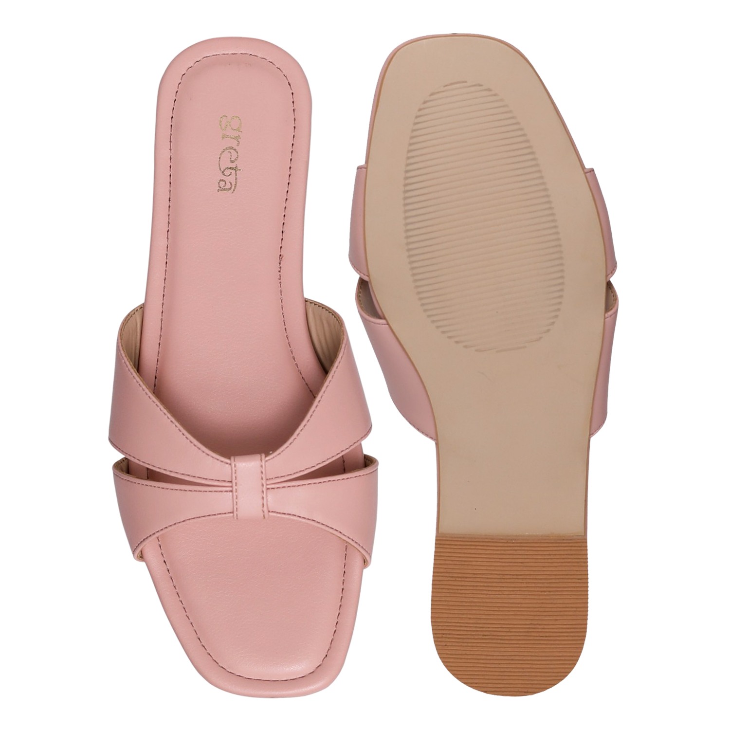 Women's Peach Sleek Parallel Flats