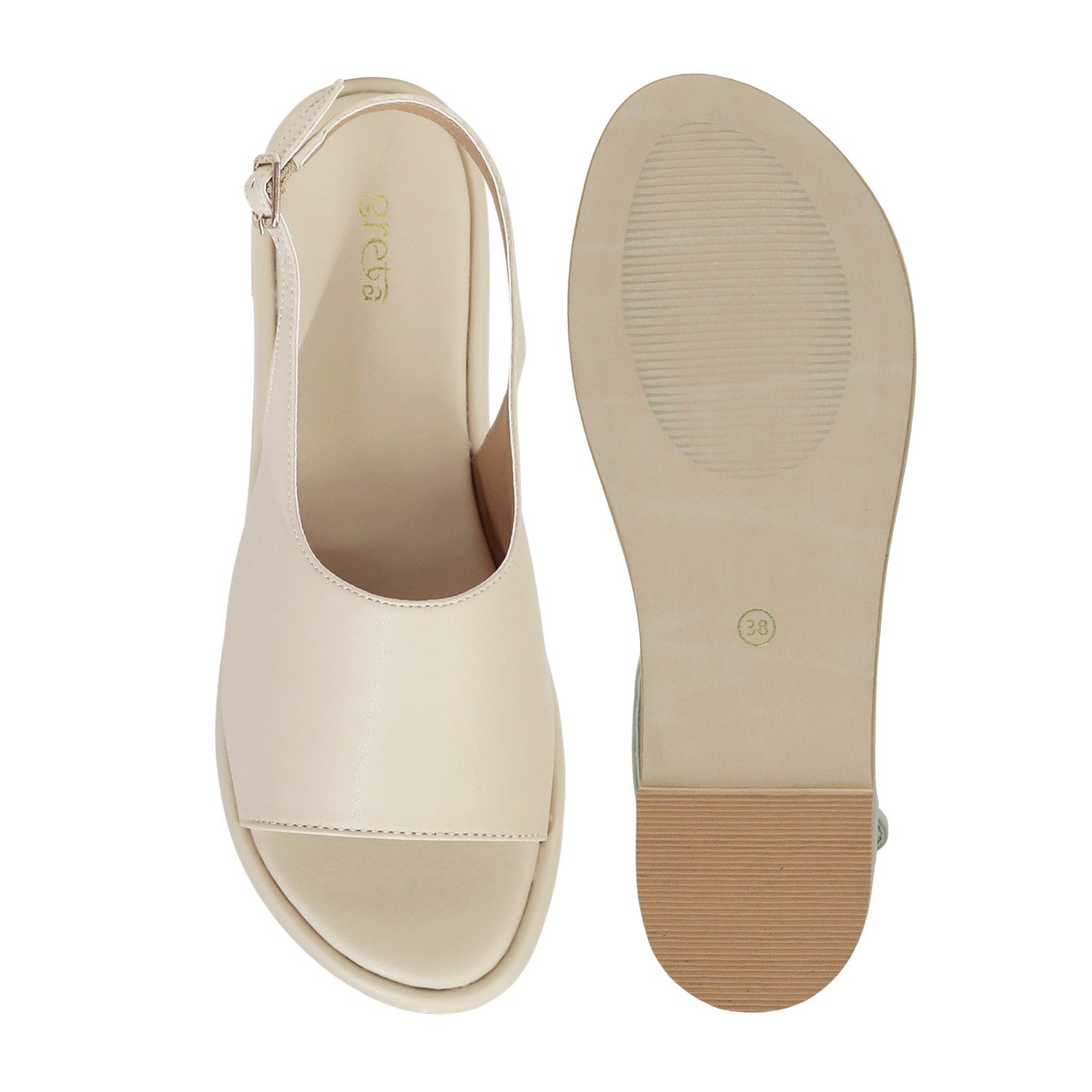 Women’s Beige Slingback Open-Toe Sandals