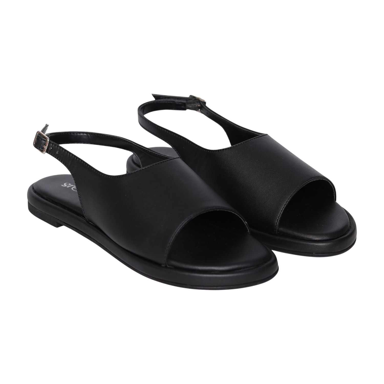 Women’s Black Slingback Open-Toe Sandals