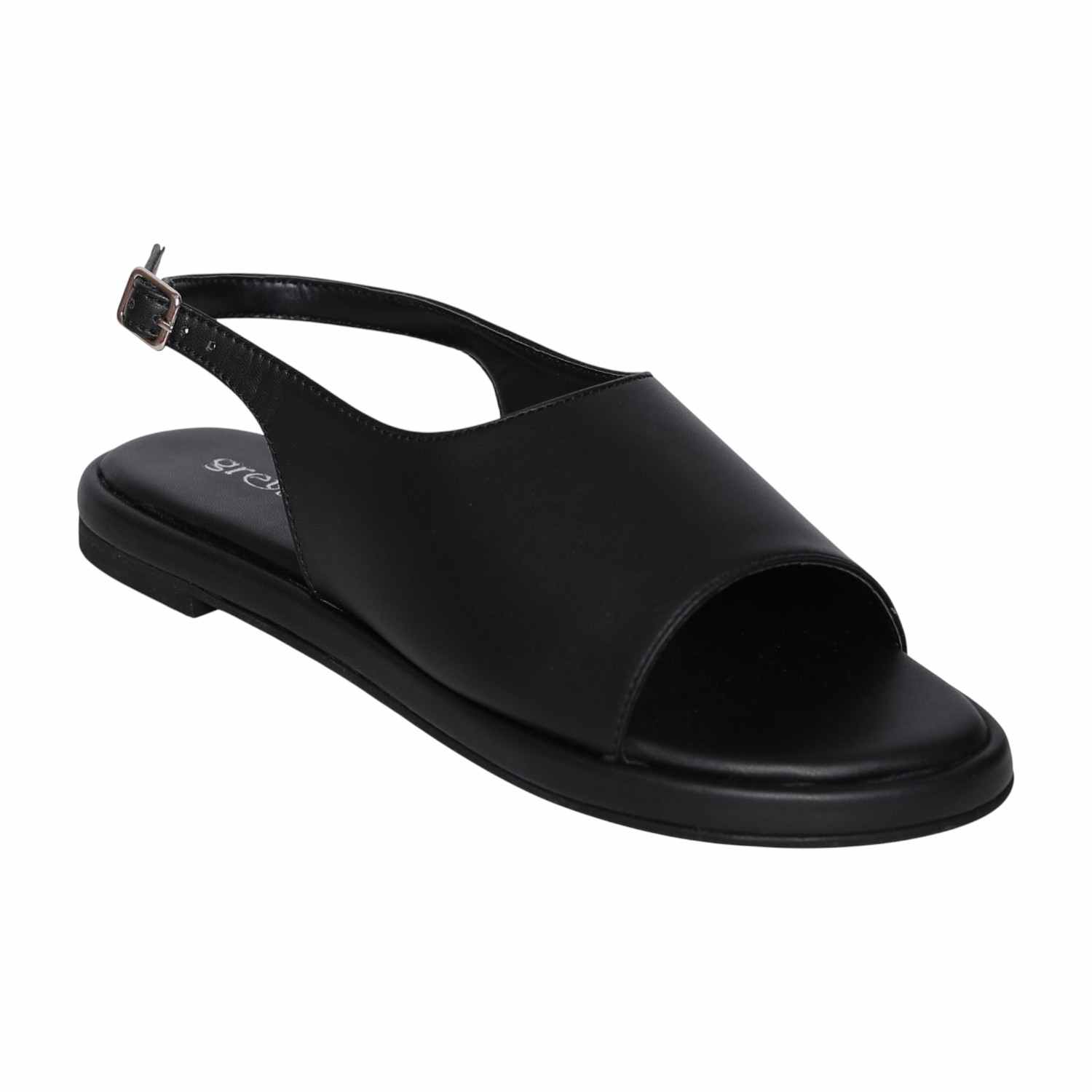 Women’s Black Slingback Open-Toe Sandals