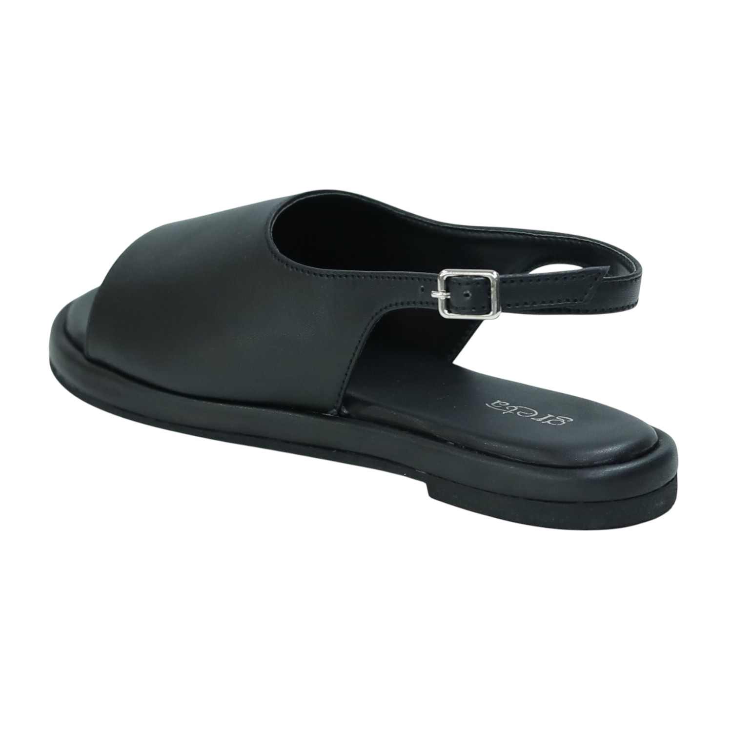 Women’s Black Slingback Open-Toe Sandals