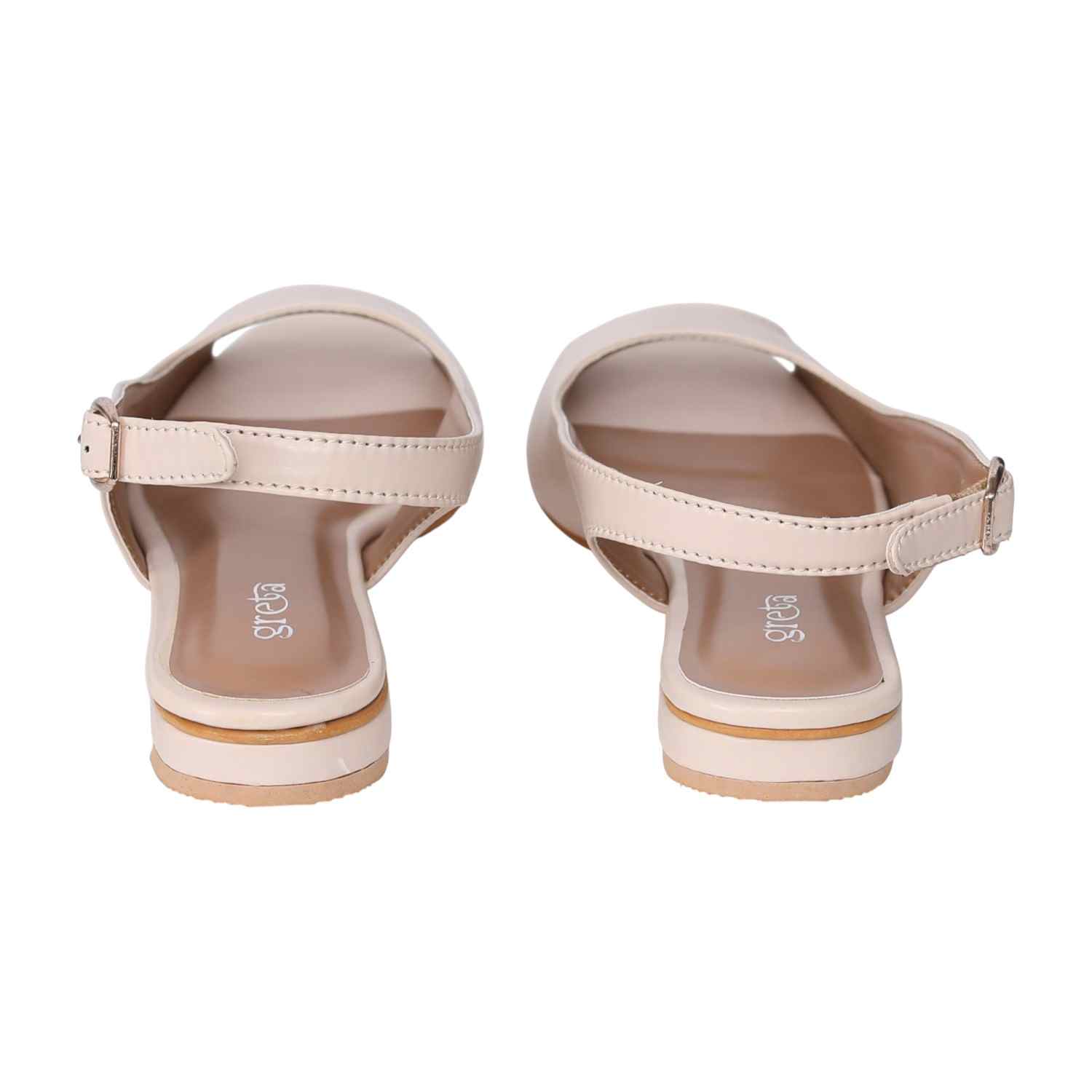 Women's Cream Elegant Open-Toe Heel