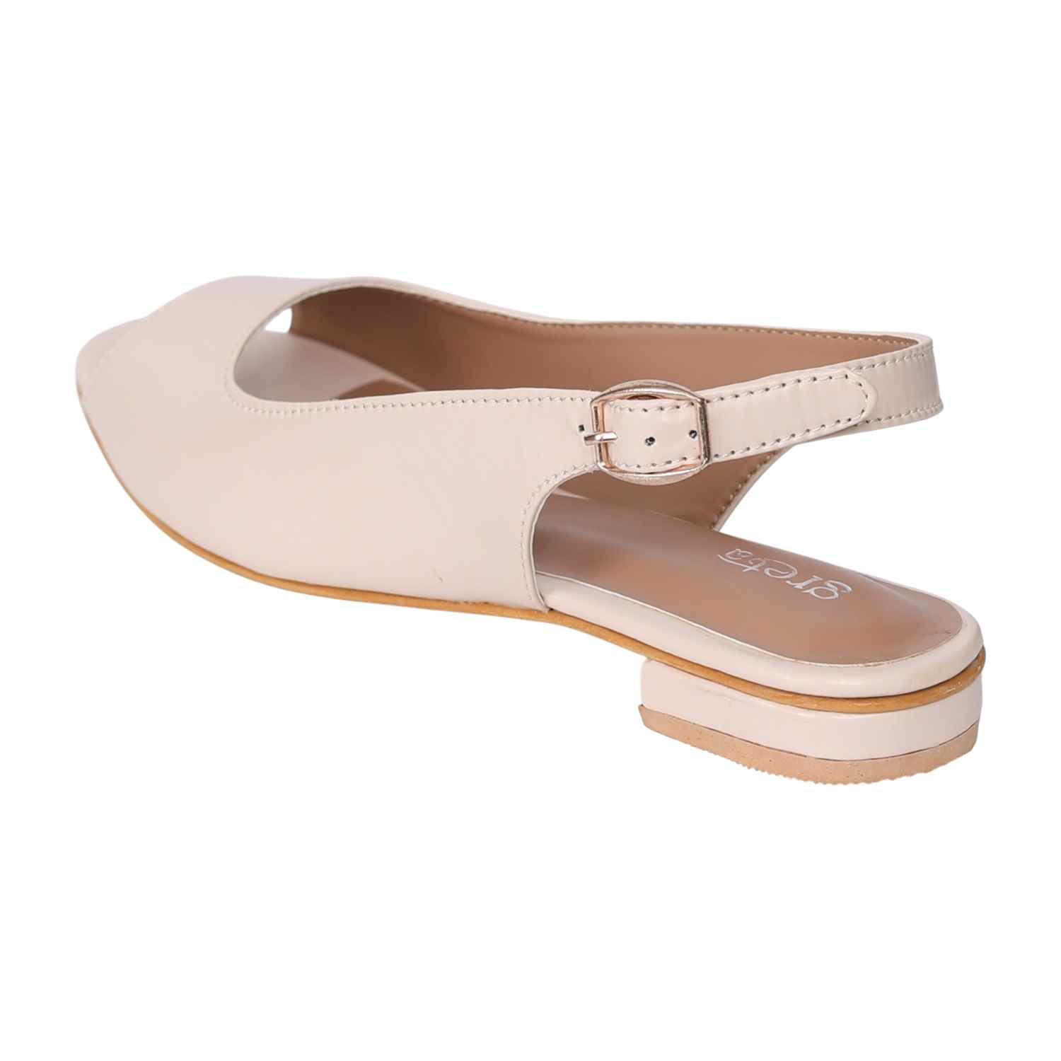 Women's Cream Elegant Open-Toe Heel