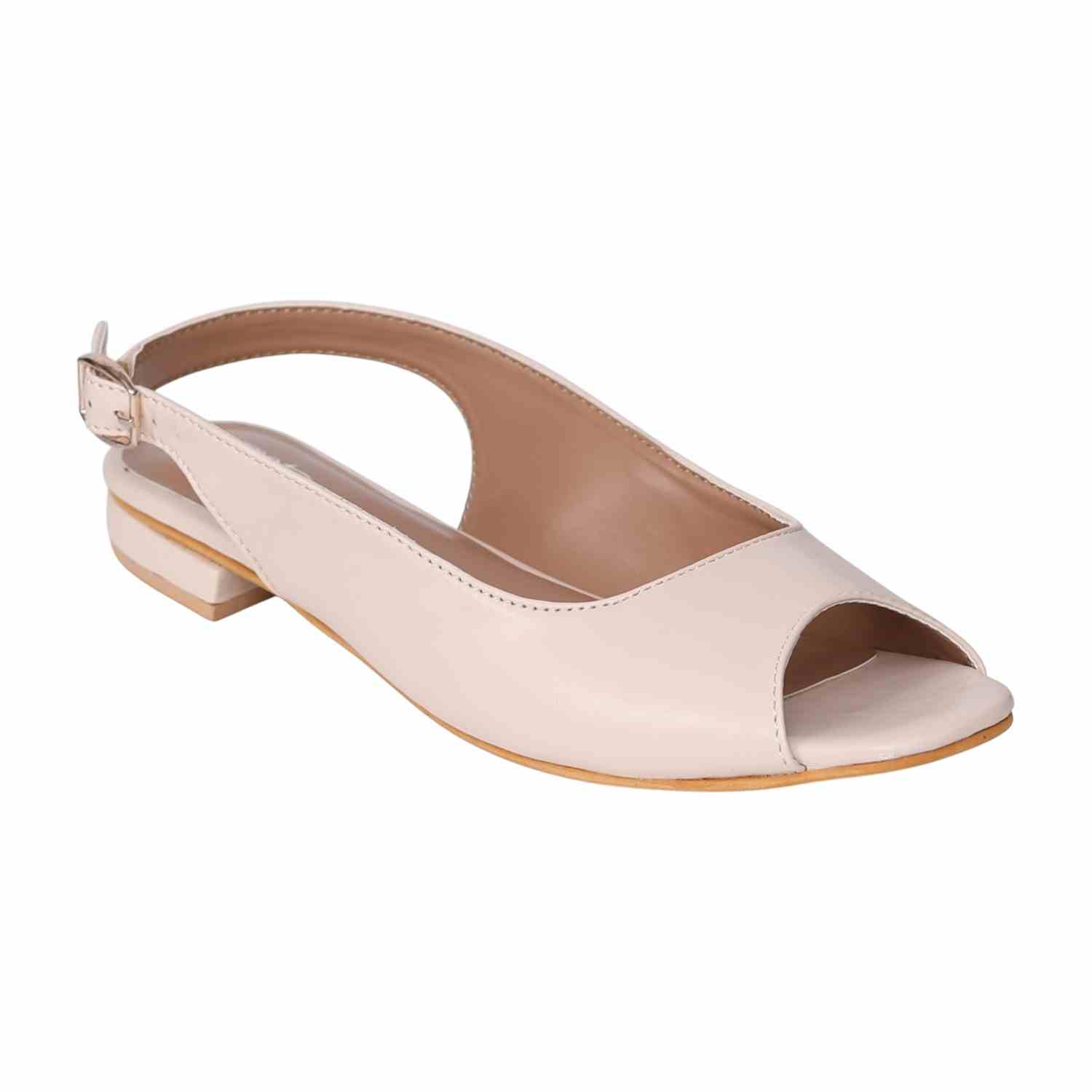 Women's Cream Elegant Open-Toe Heel