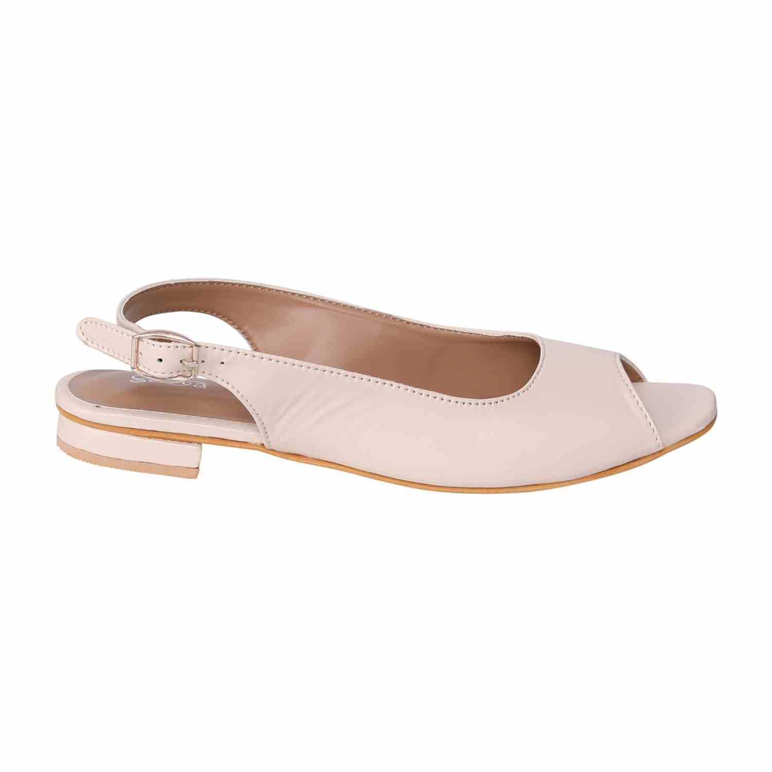 Women's Cream Elegant Open-Toe Heel