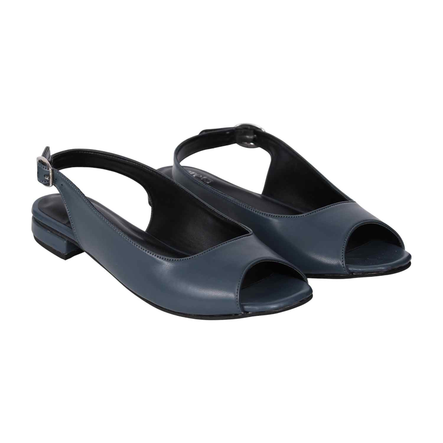 Women's Navy  Elegant Open-Toe Heel