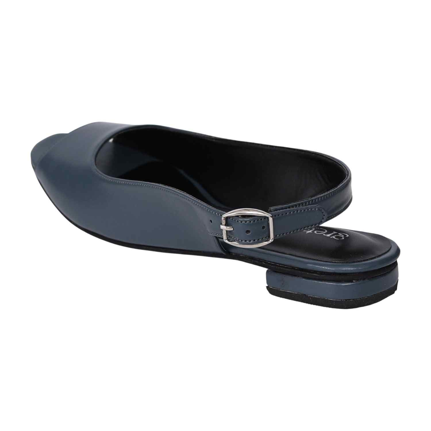 Women's Navy  Elegant Open-Toe Heel